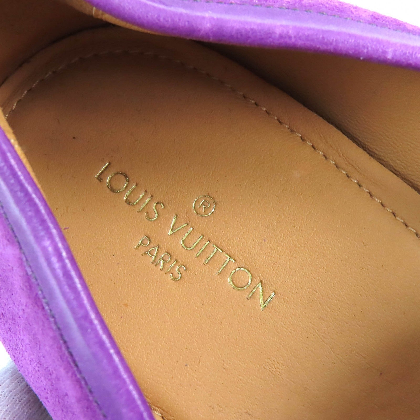 Louis Vuitton Suede Leather Loafers Purple 6.5