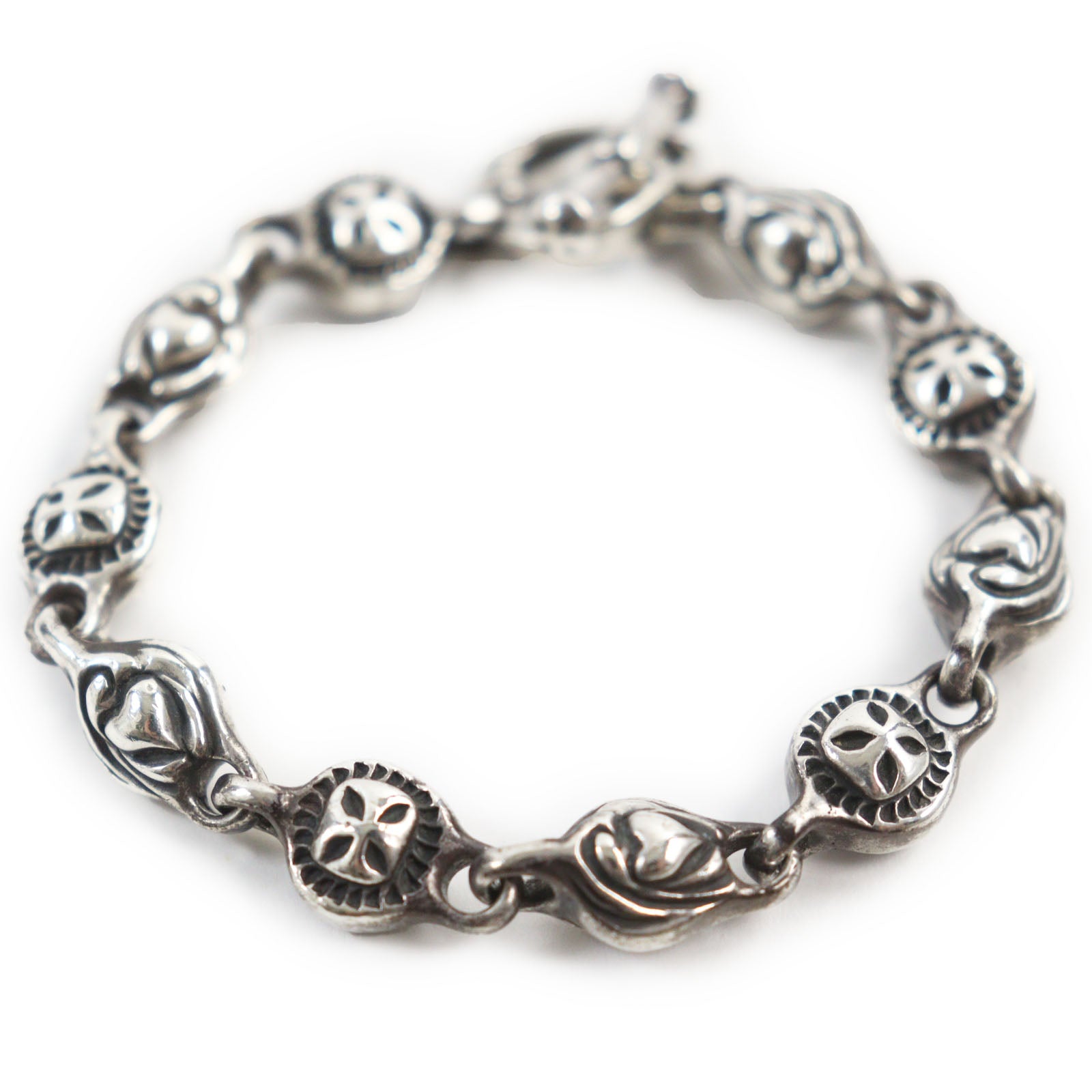 SV925 Mini Cross Heart Bracelet Silver