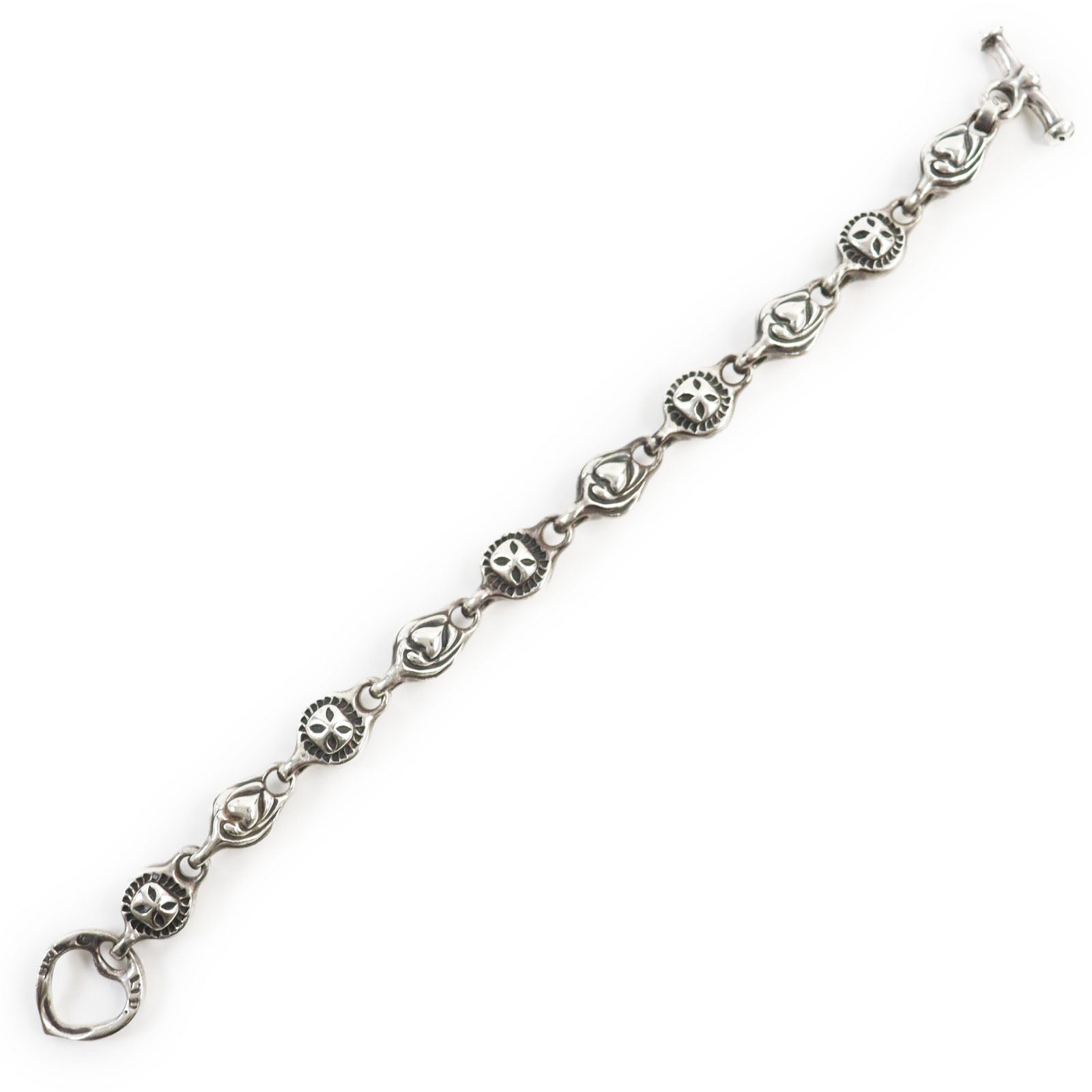 SV925 Mini Cross Heart Bracelet Silver