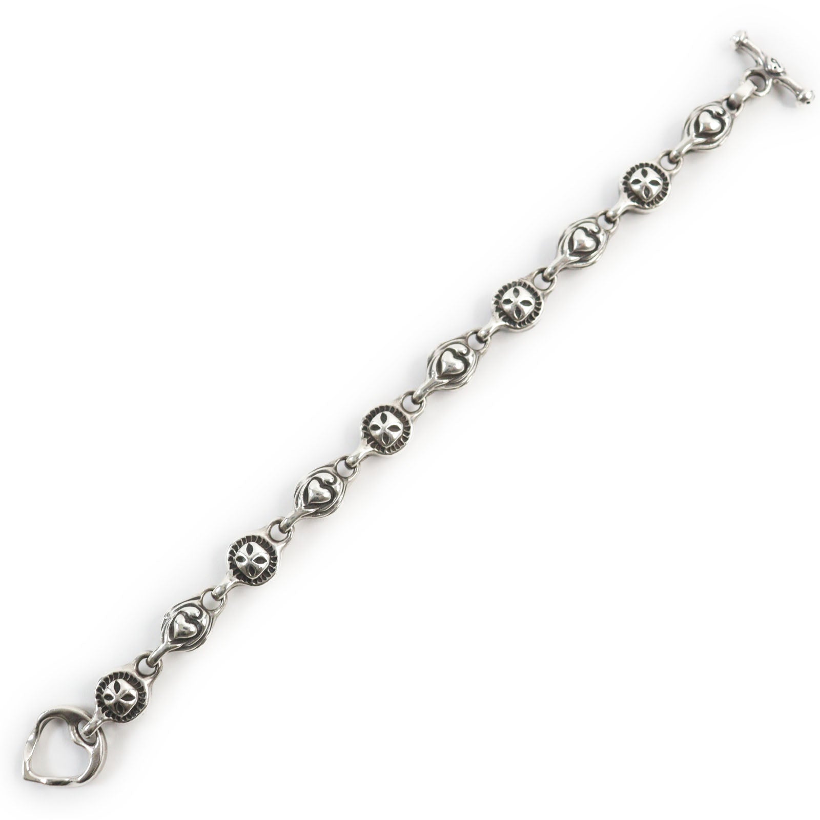 SV925 Mini Cross Heart Bracelet Silver