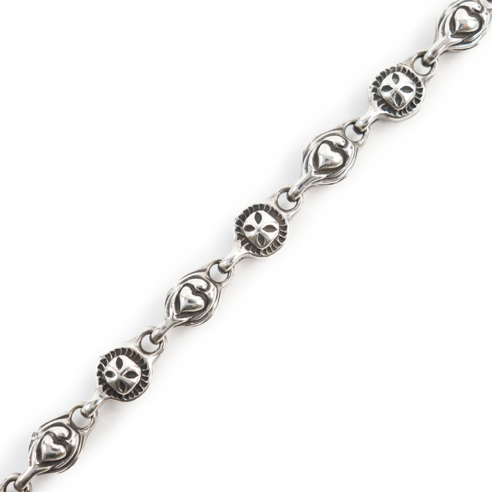 SV925 Mini Cross Heart Bracelet Silver