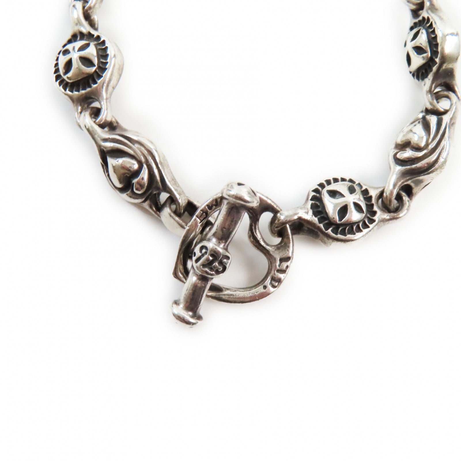 SV925 Mini Cross Heart Bracelet Silver