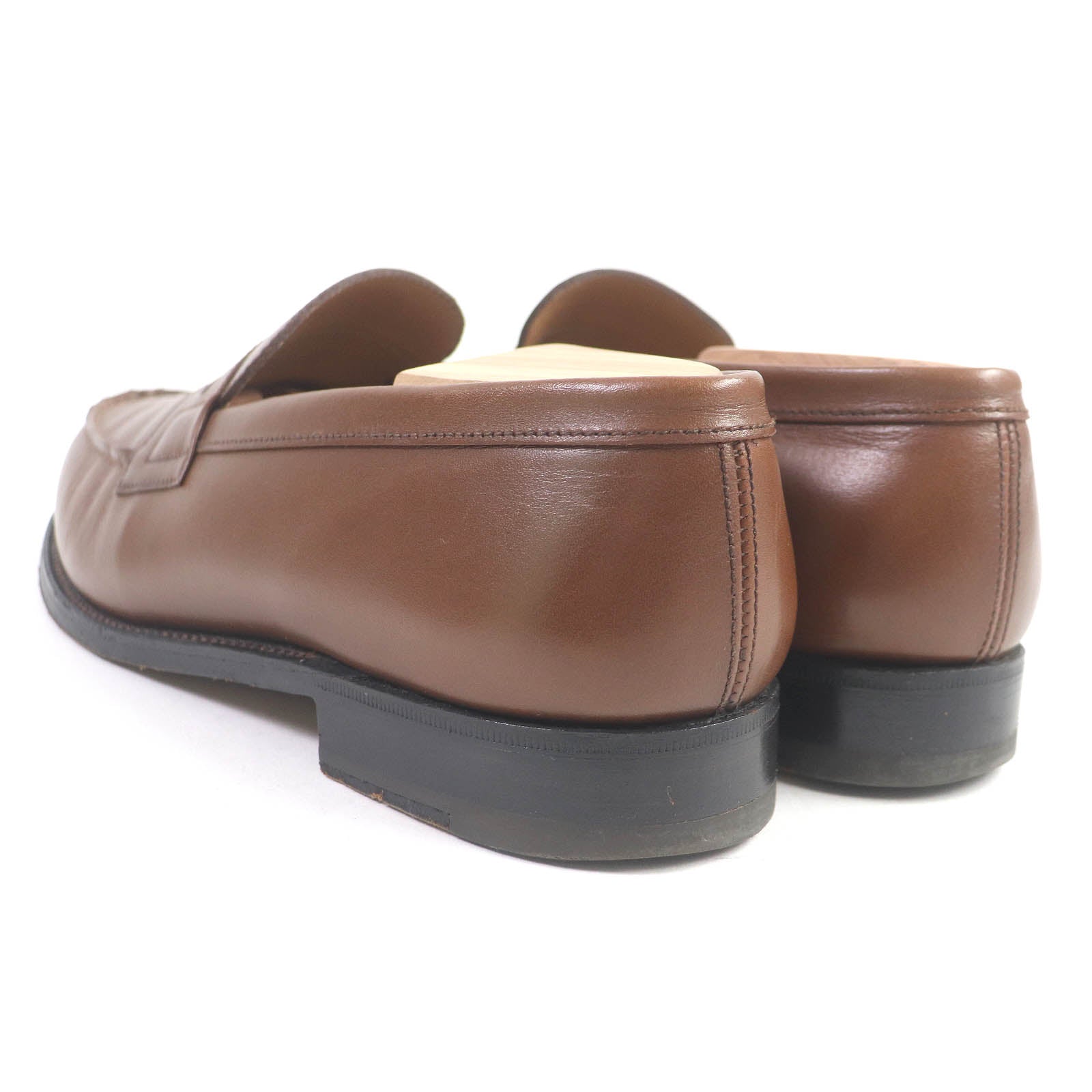 J.M WESTON 180 U-tip Leather Loafers Brown