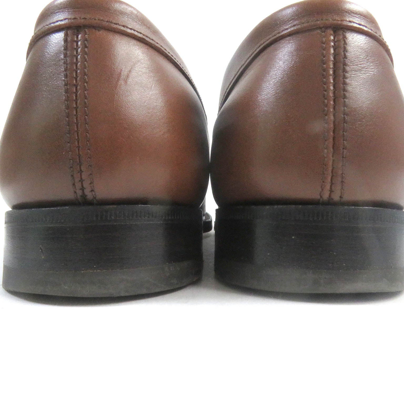 J.M WESTON 180 U-tip Leather Loafers Brown