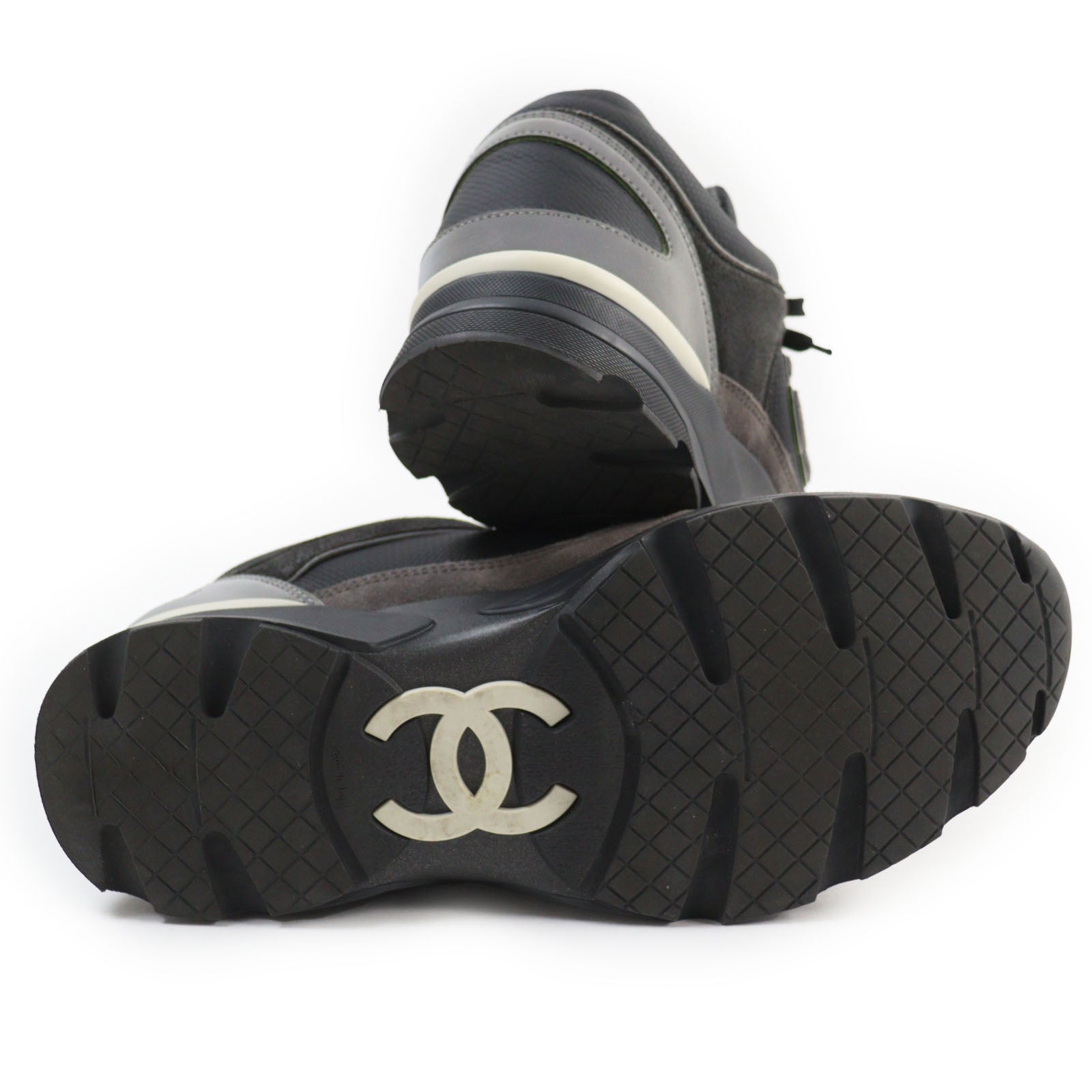 Chanel Suede Leather Low Cut Sneakers Black