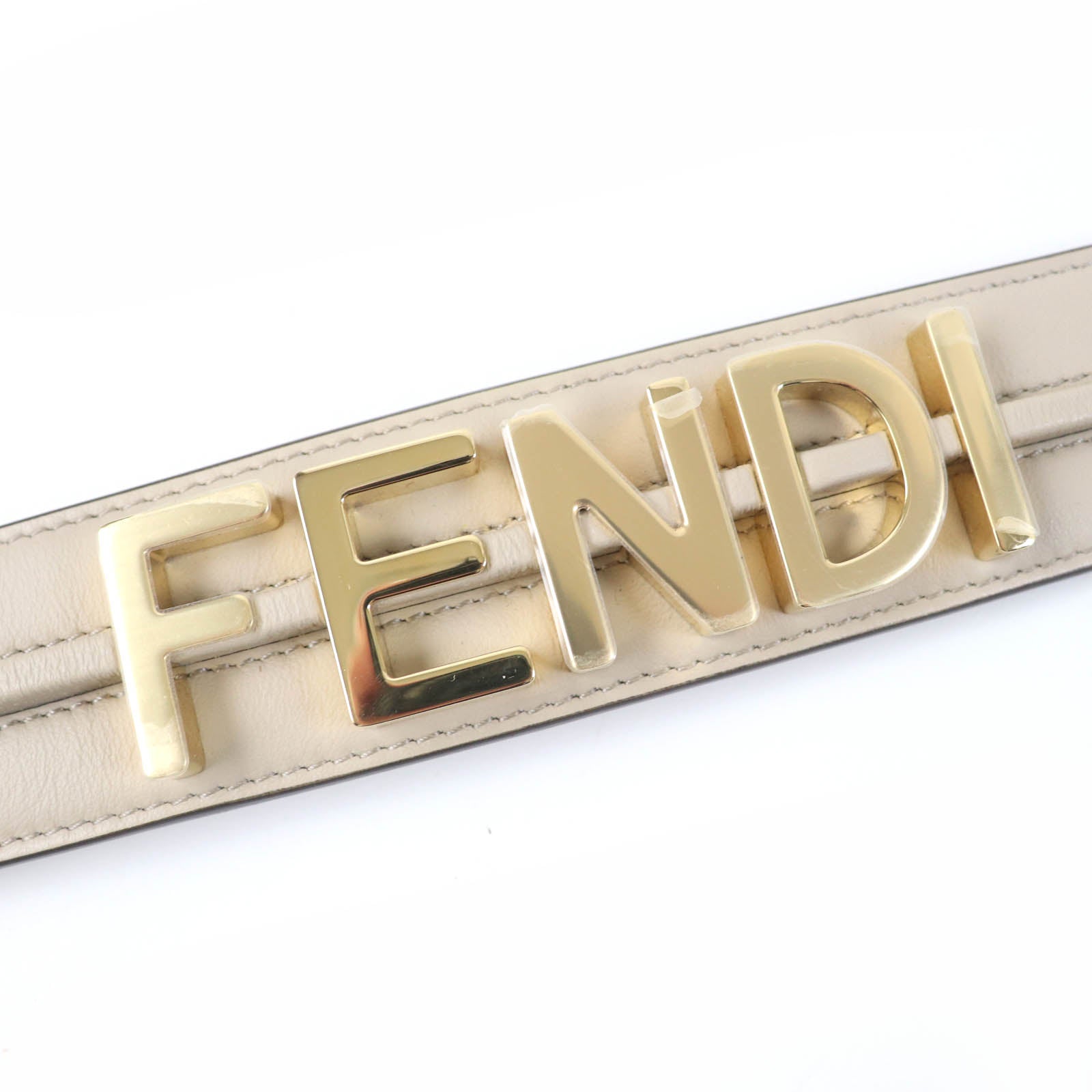 Fendi Leather Logo Metal Shoulder Strap