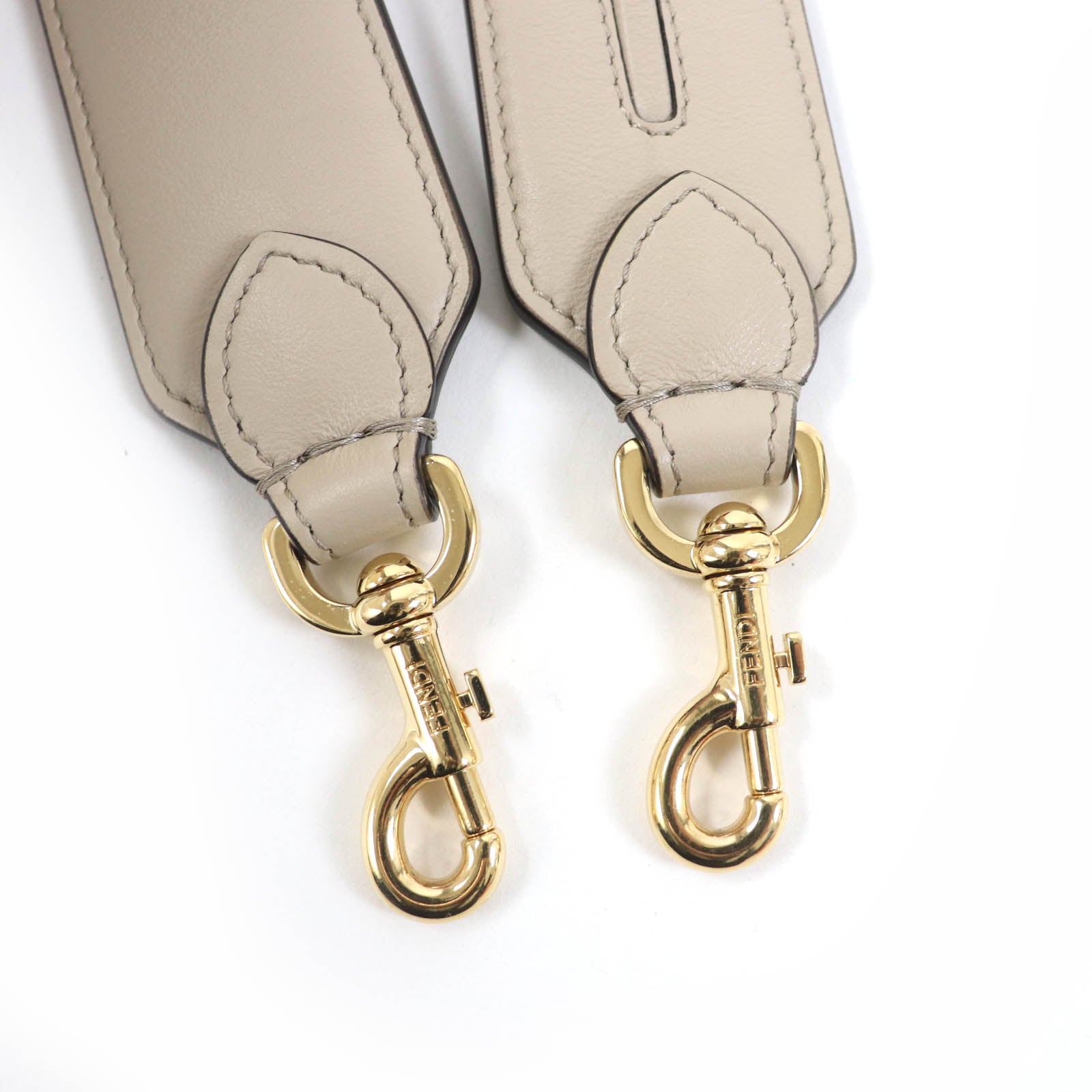 Fendi Leather Logo Metal Shoulder Strap