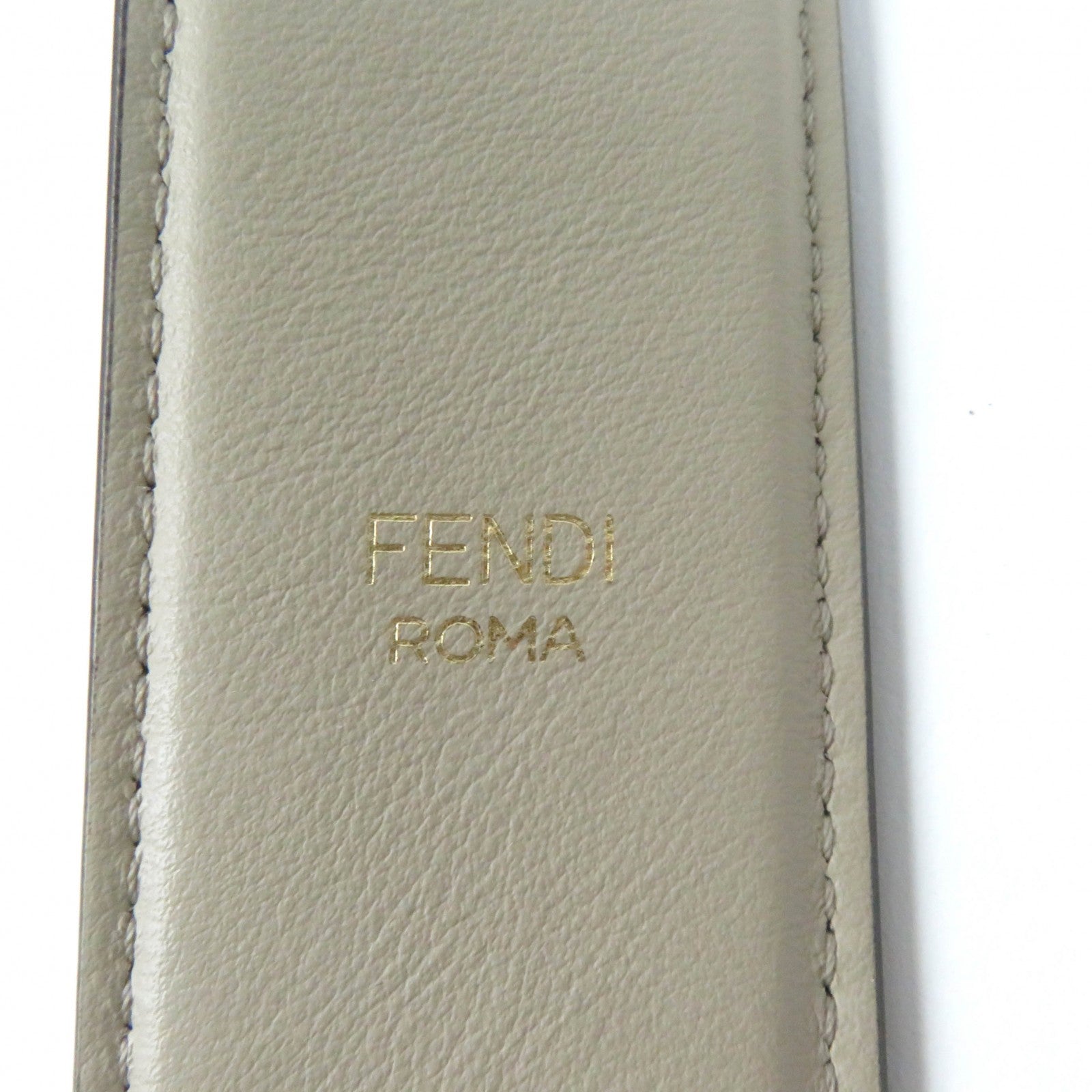 Fendi Leather Logo Metal Shoulder Strap