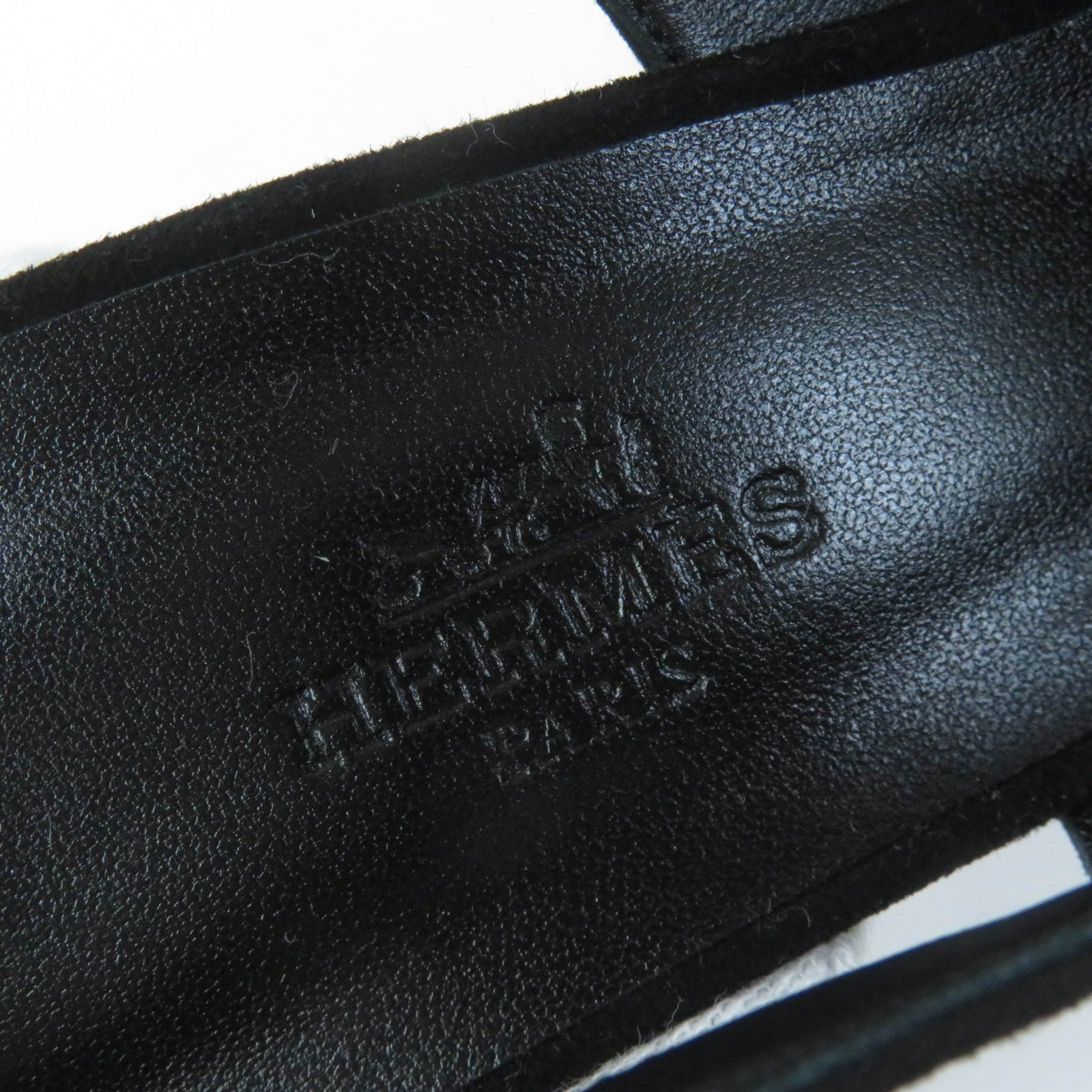 Hermes Suede Leather Rhinestone Pumps Black