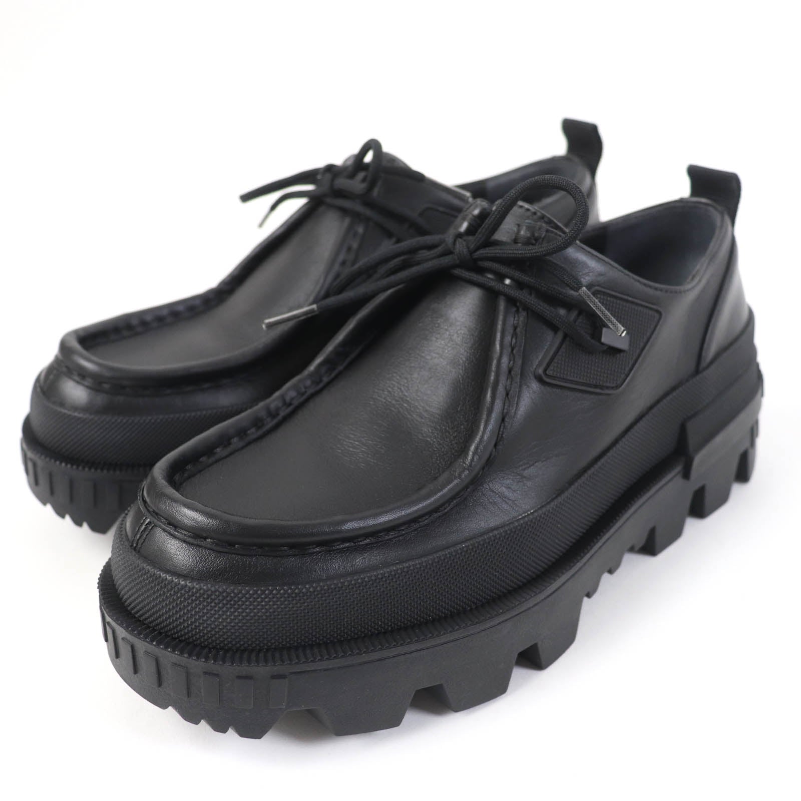 Moncler Leather Wallabee Shoes Black