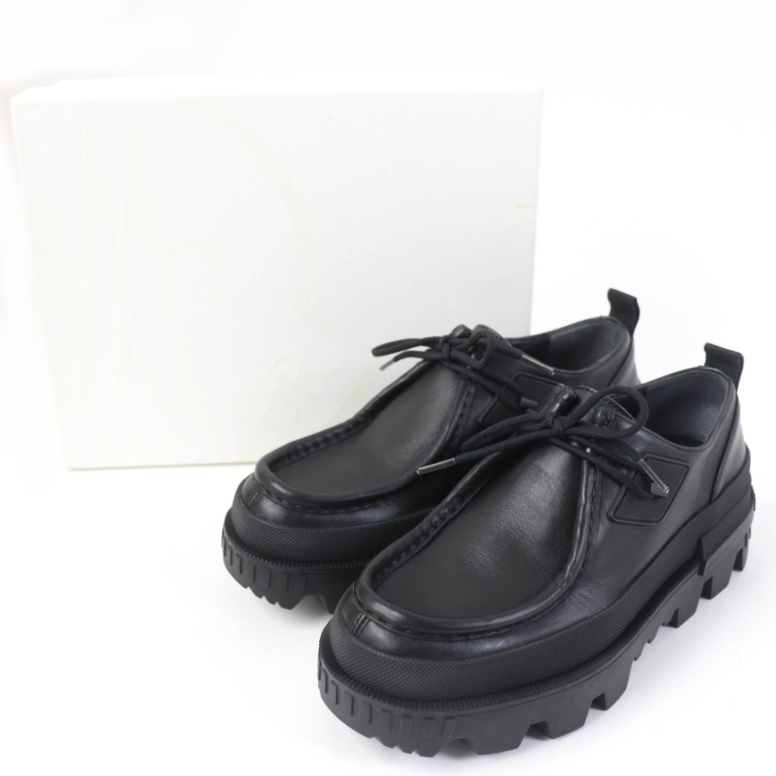 Moncler Leather Wallabee Shoes Black