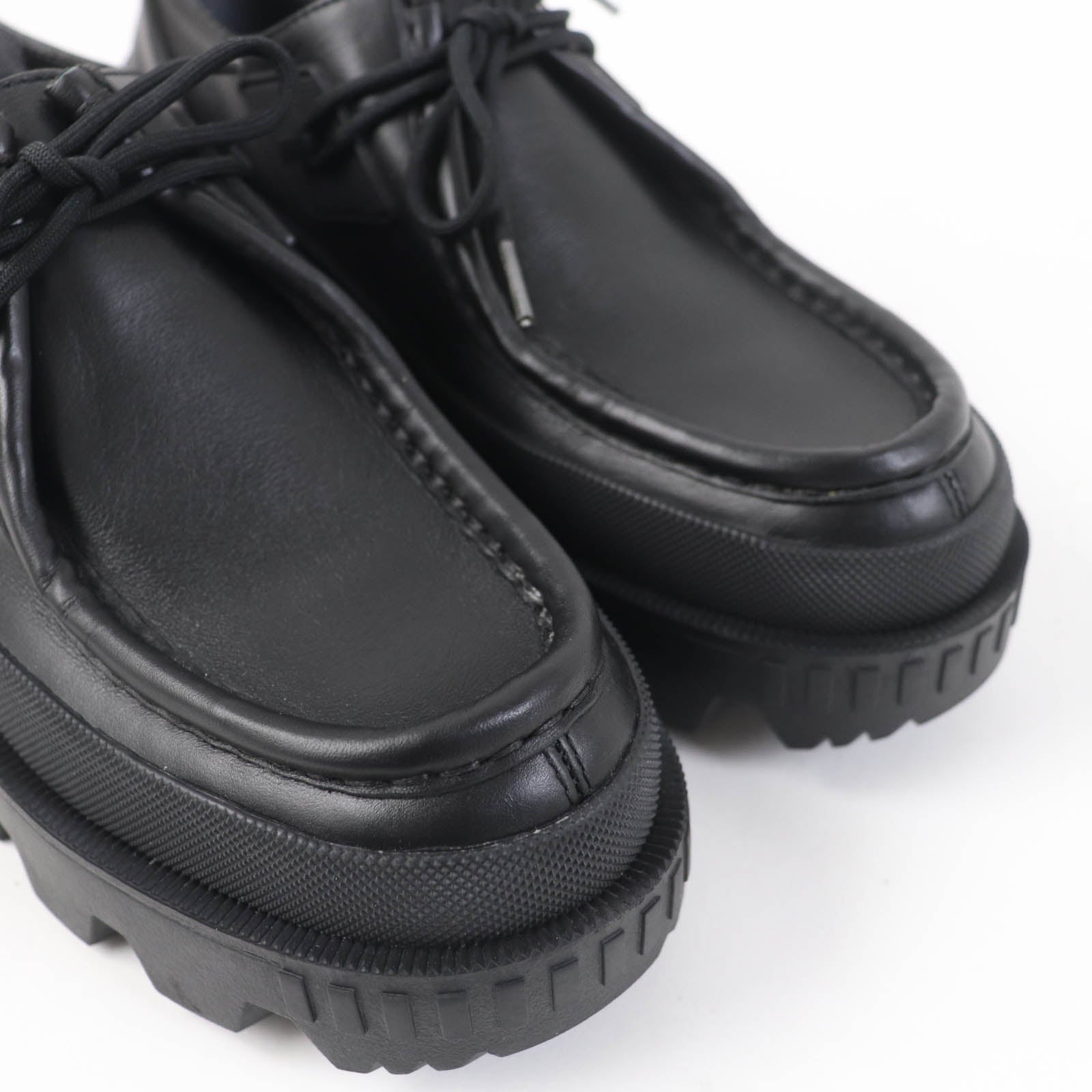 Moncler Leather Wallabee Shoes Black