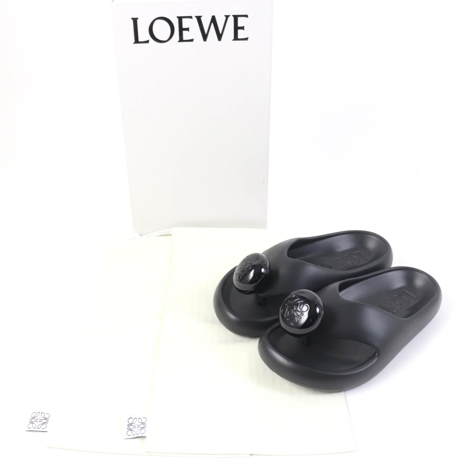 Loewe Bubble Foam Slide Rubber Sandals Black 37