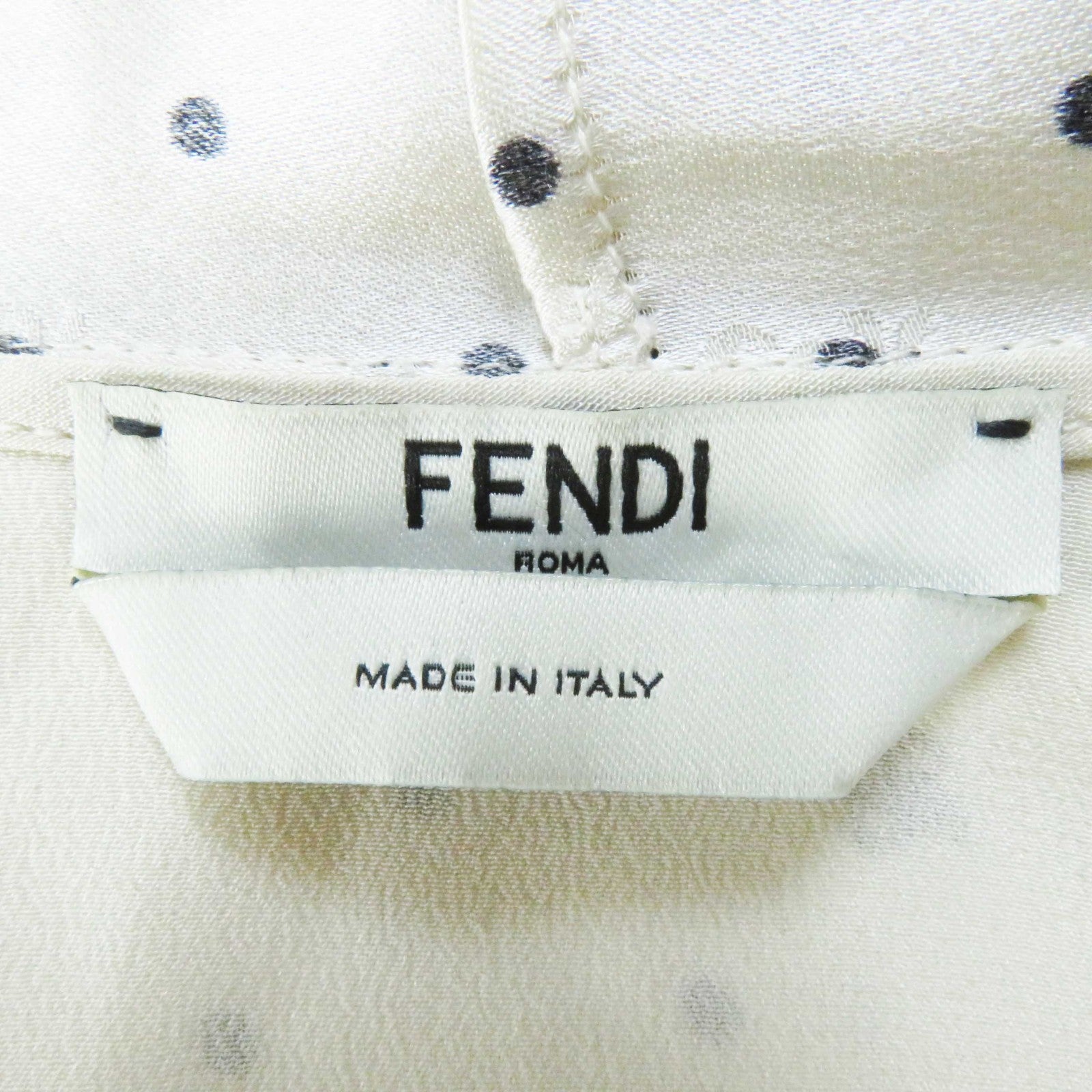 Fendi Silk Calligraphy Polka Dot FF Logo Dress