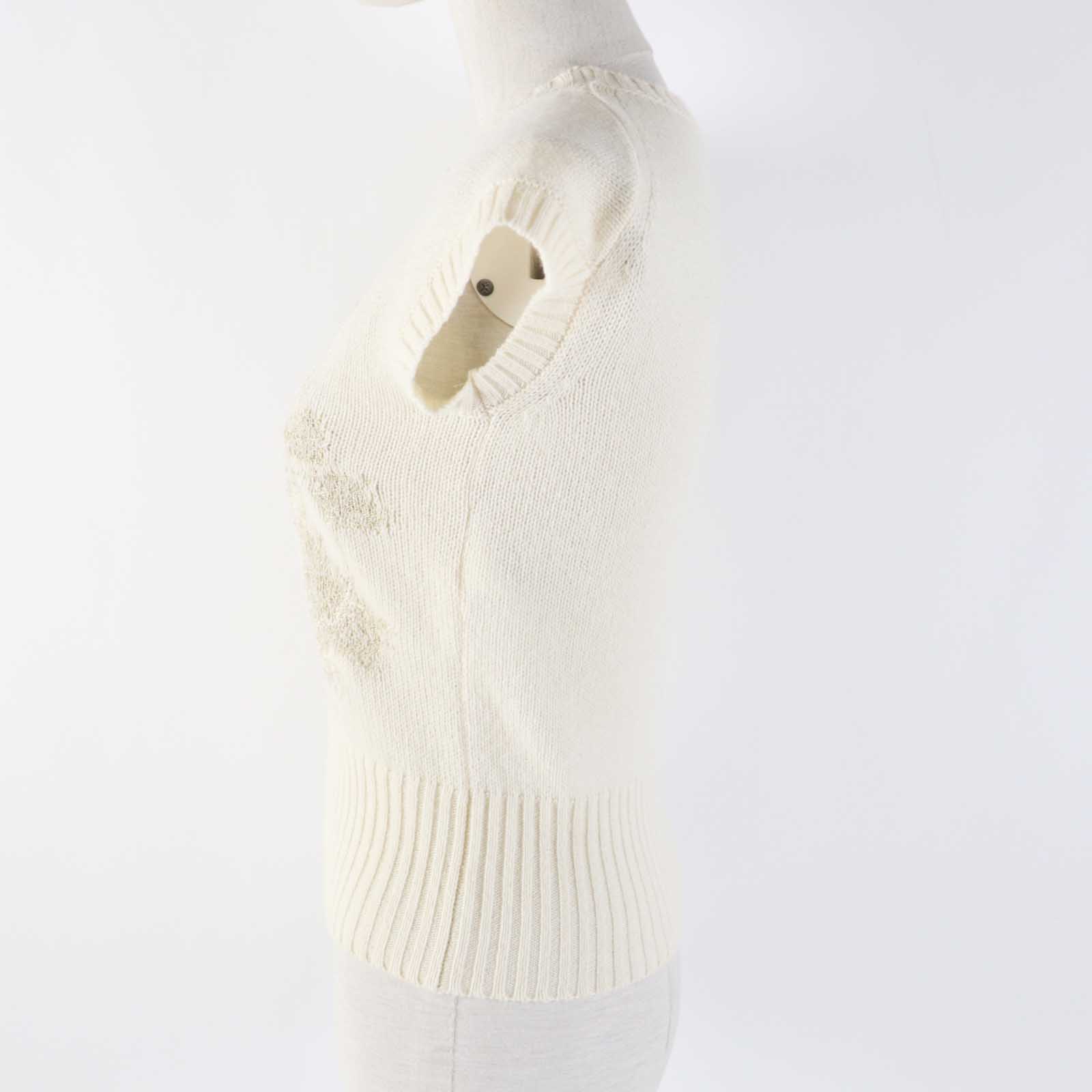 Dior Cashmere Rayon Knit Ivory Gold 38