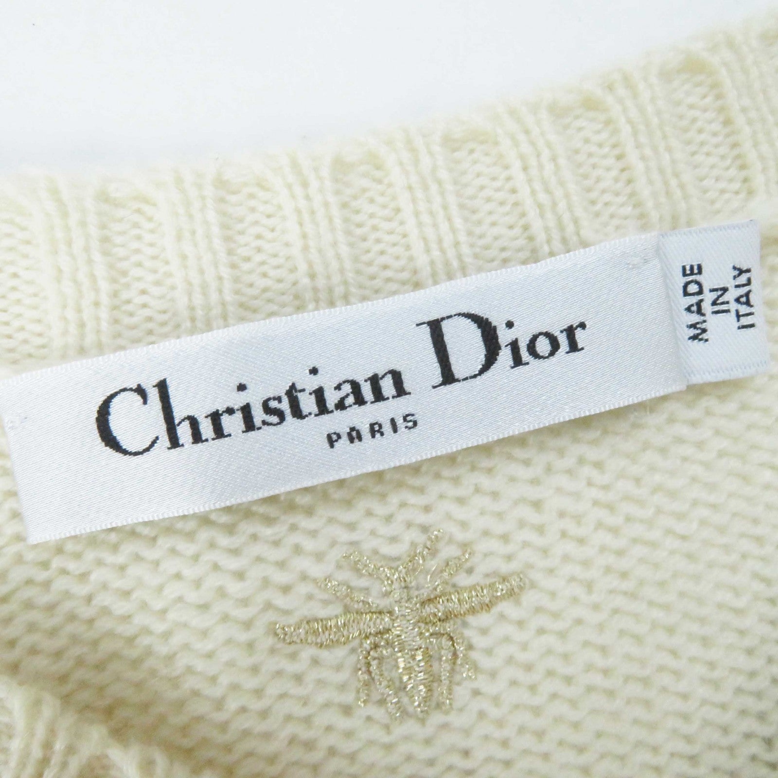 Dior Cashmere Rayon Knit Ivory Gold 38