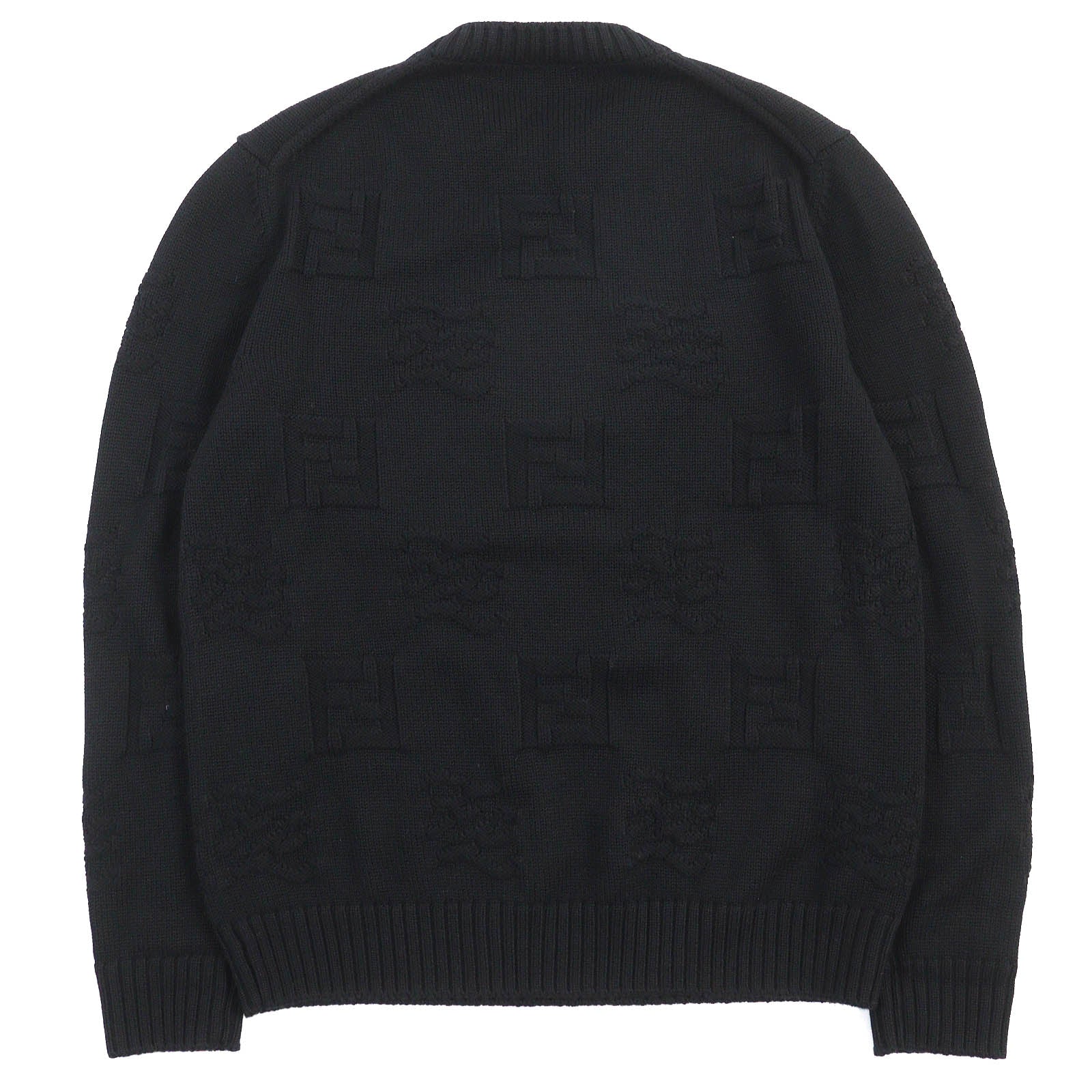 Fendi Virgin Wool FF Logo Crew Neck Sweater