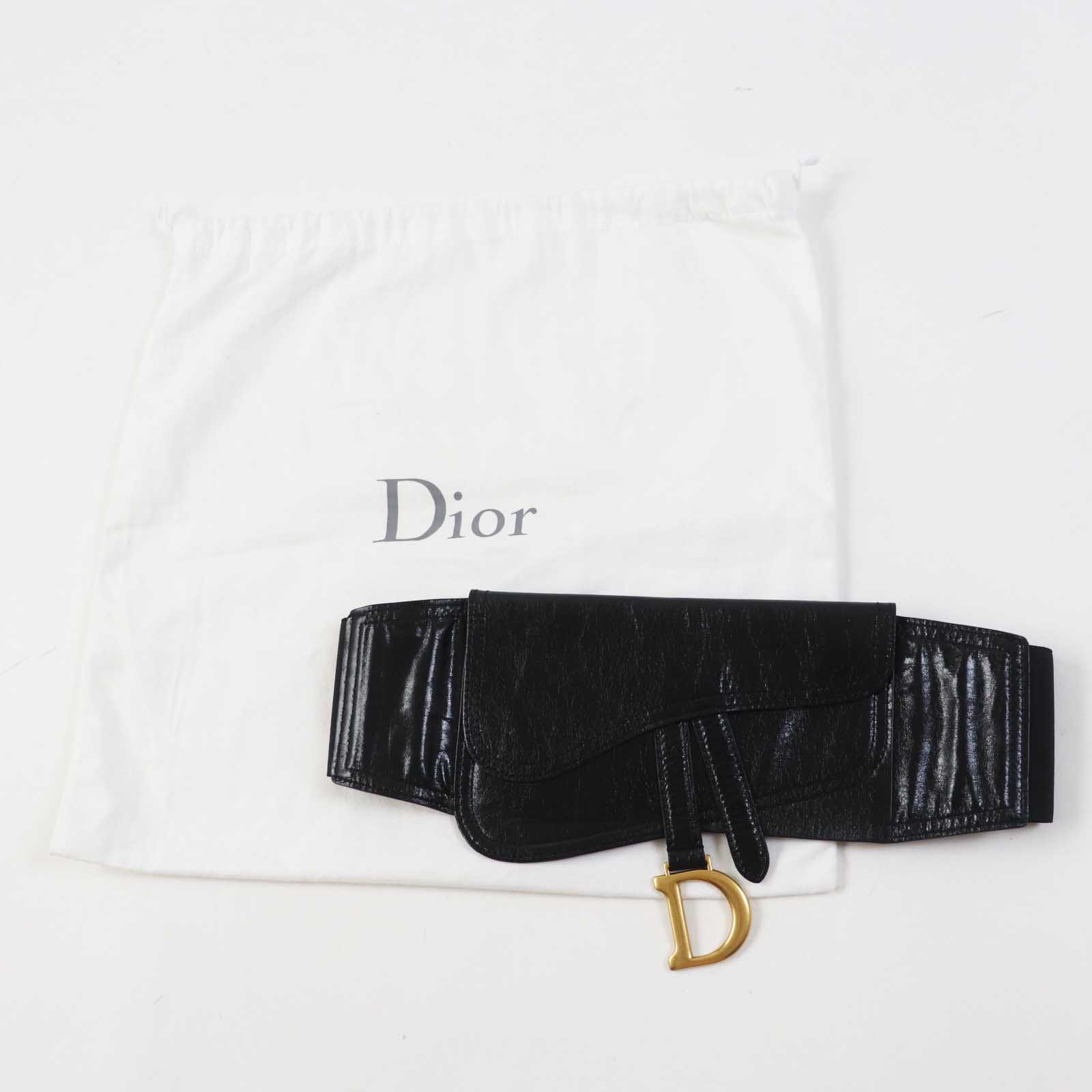 Dior Leather Belt with Saddle Pouch Waist Bag