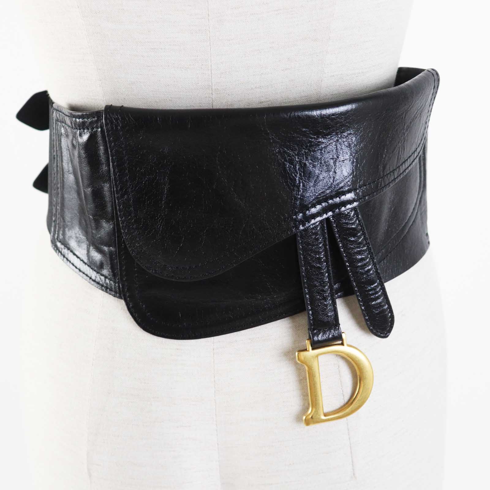 Dior Leather Belt with Saddle Pouch Waist Bag