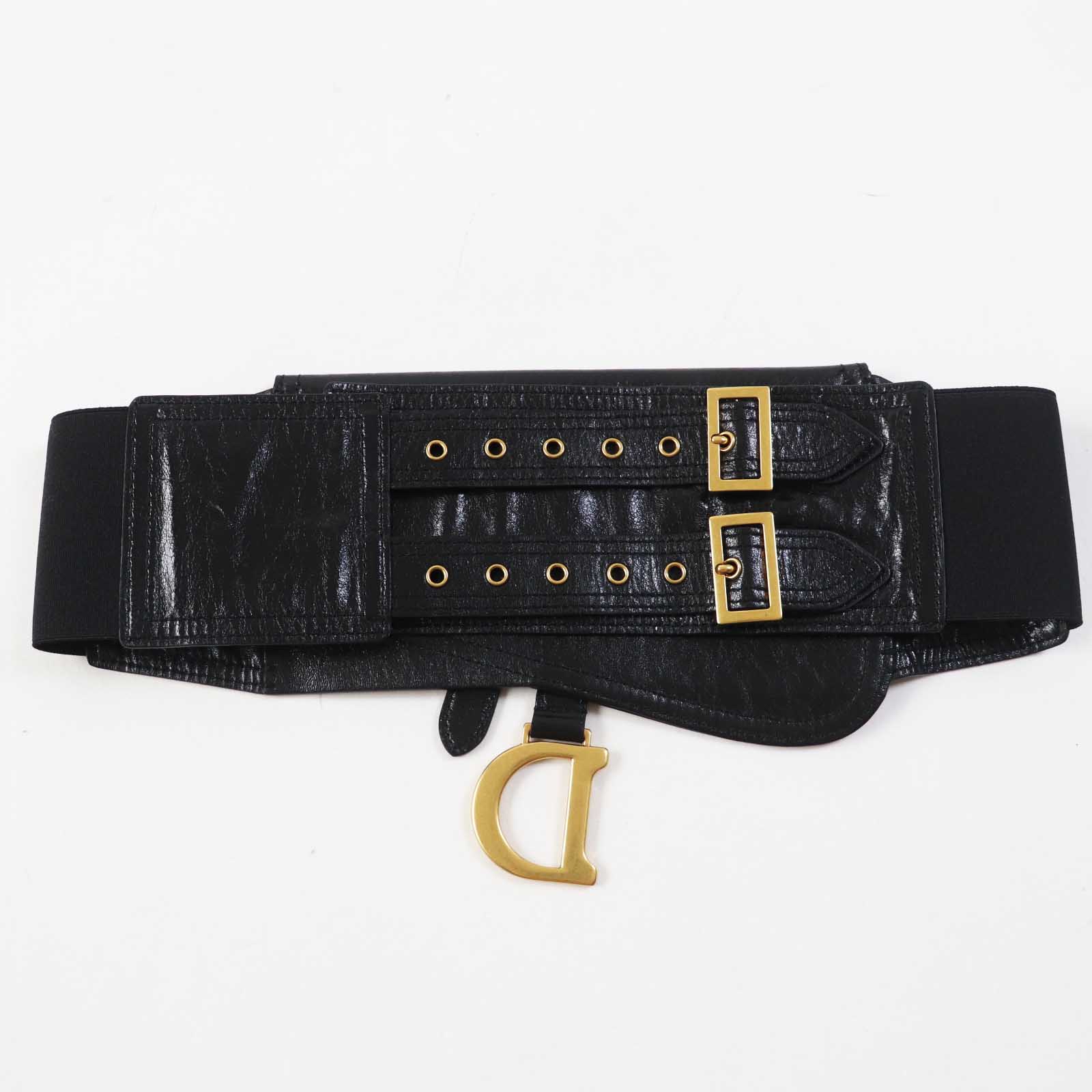 Dior Leather Belt with Saddle Pouch Waist Bag