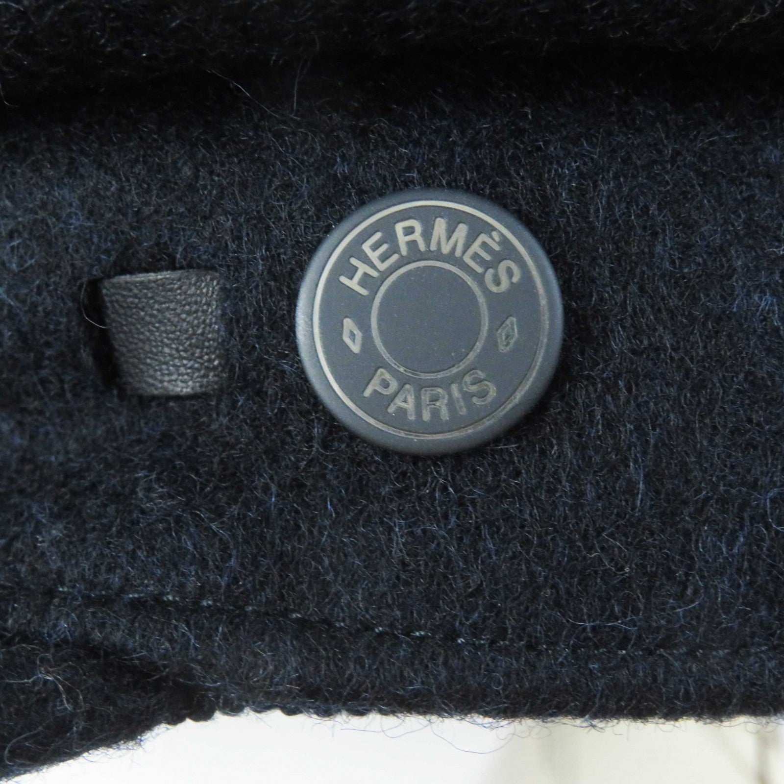 Hermes Wool Rayon Leather Stitch Cap