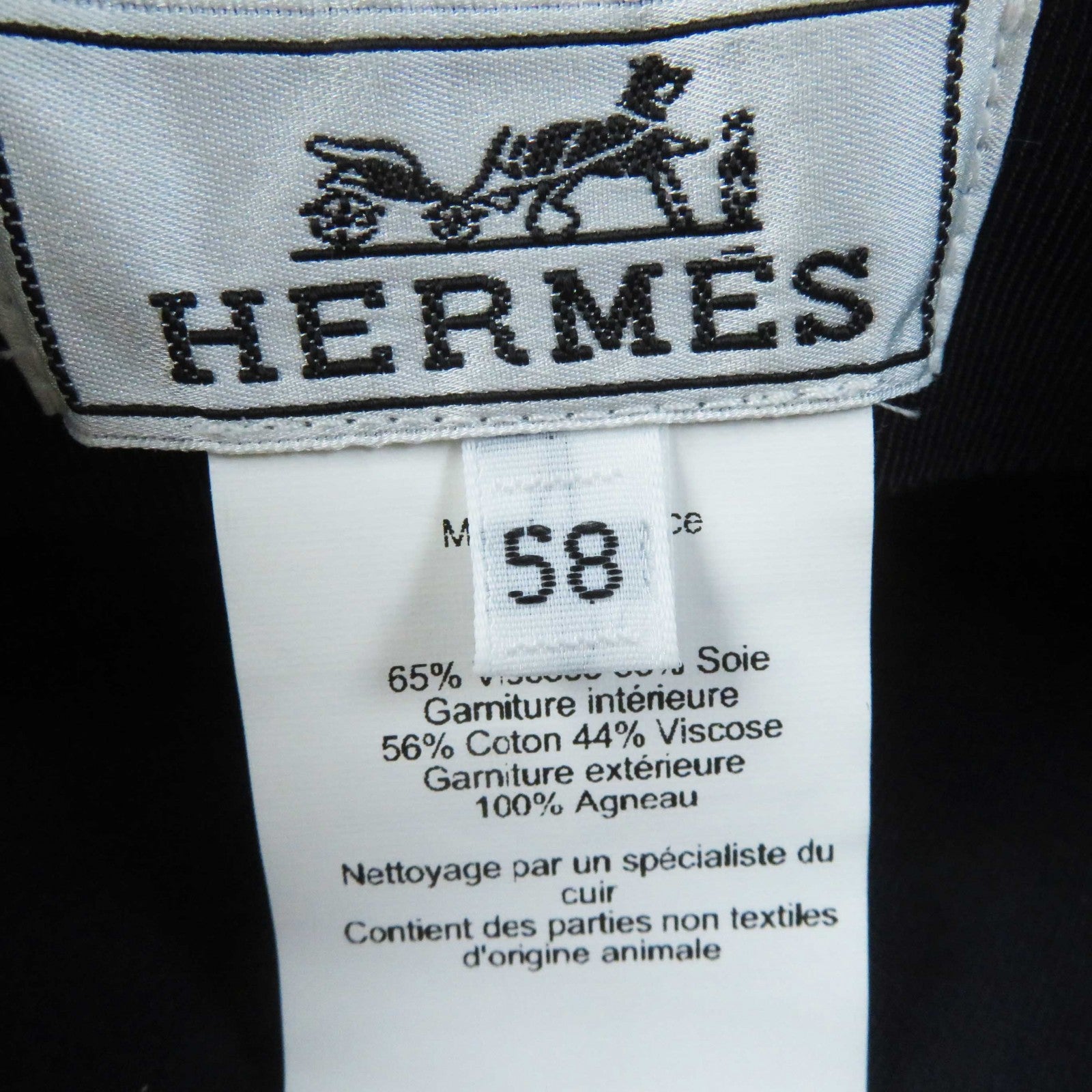 Hermes Wool Rayon Leather Stitch Cap