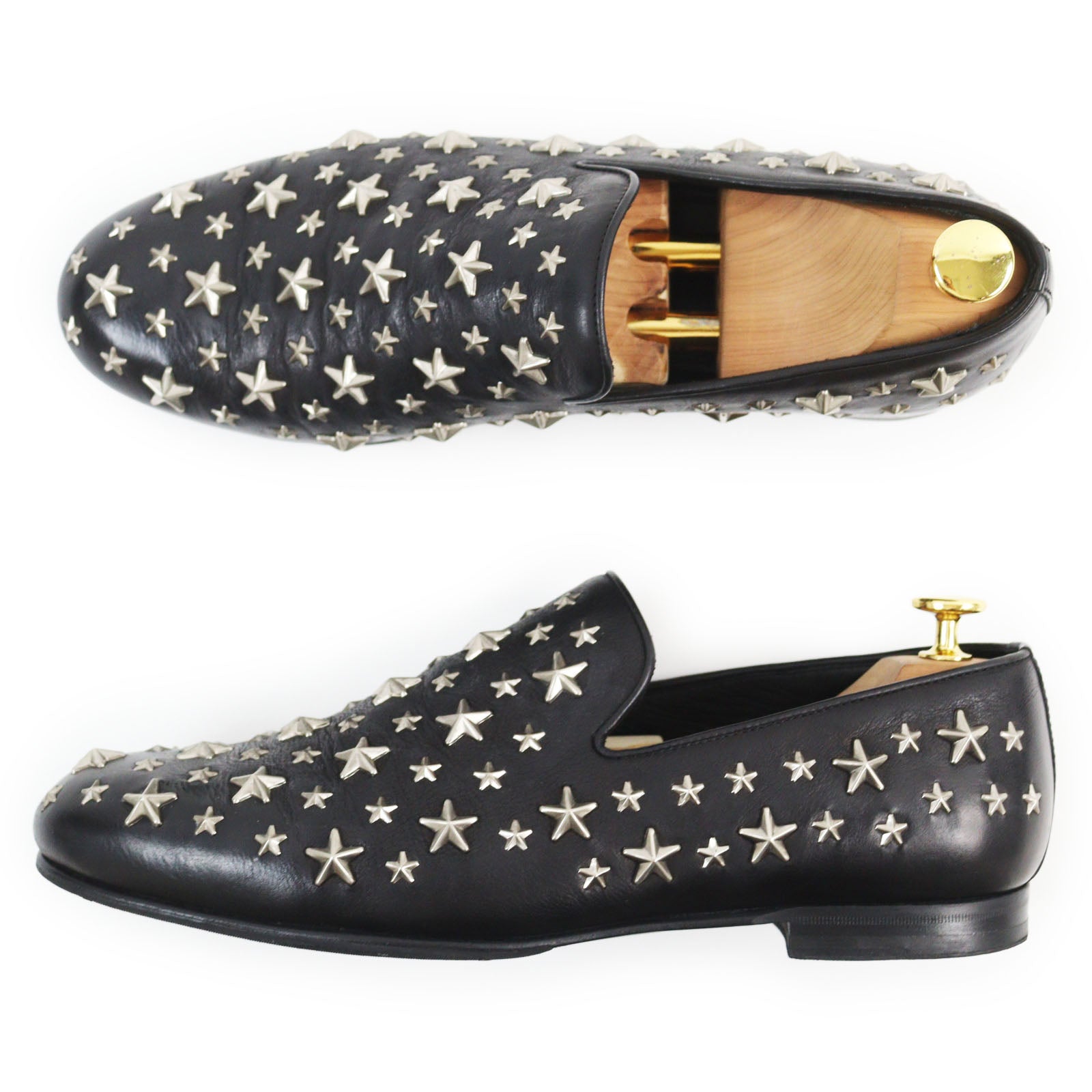 Jimmy Choo Star Studs Leather Loafers