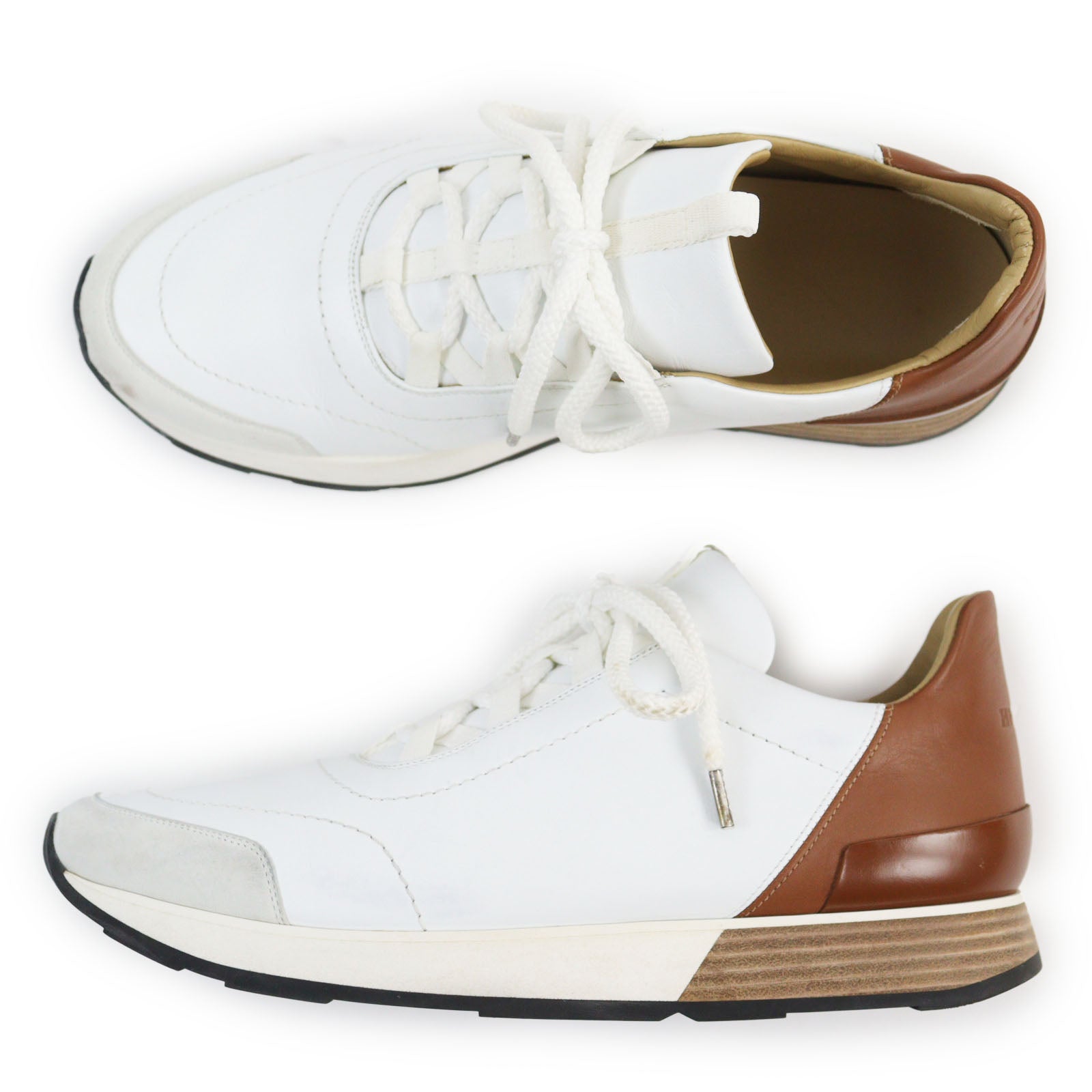 HERMES BUSTER Leather Suede Sneakers 41.5