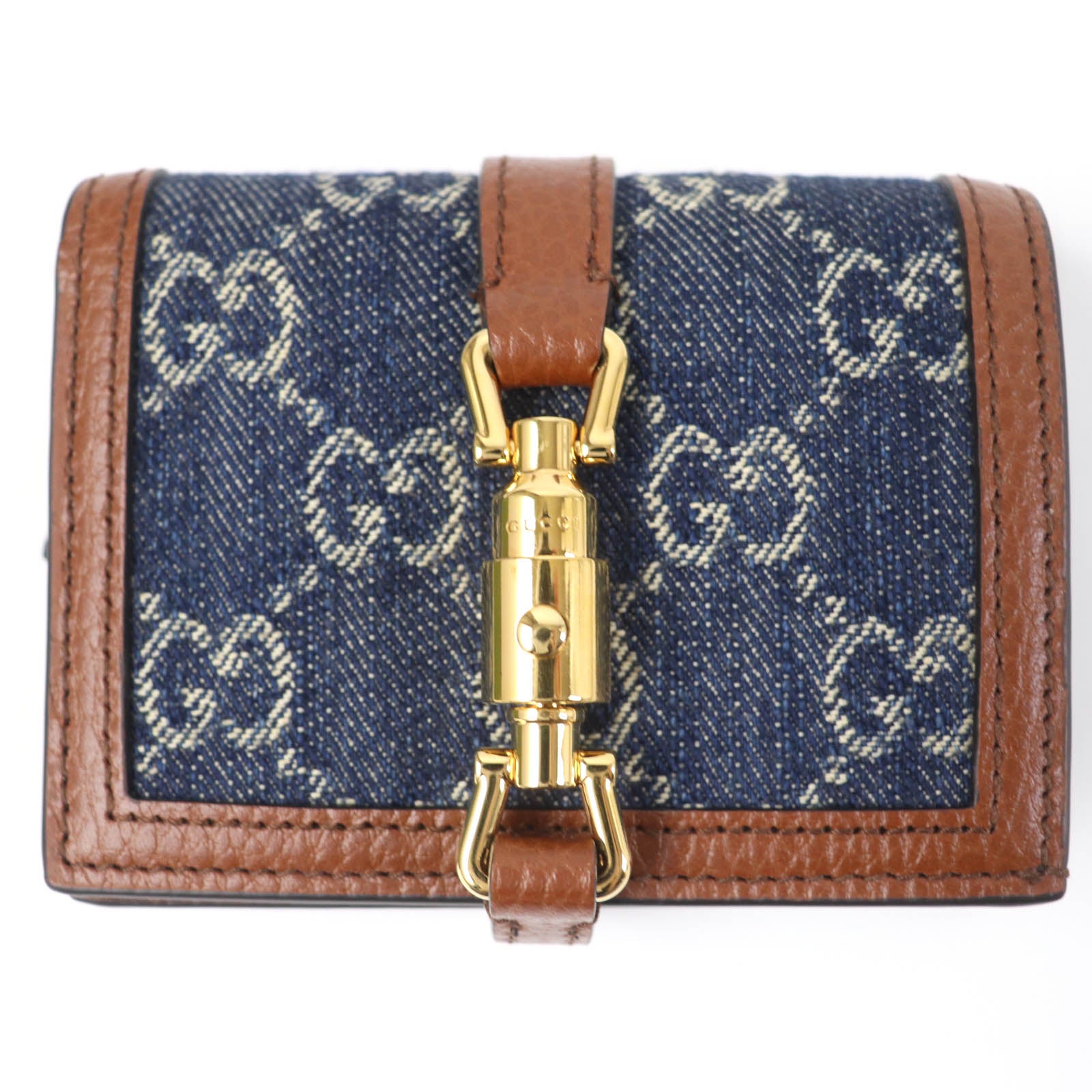 Gucci Jackie 1961 Card Case Wallet Denim