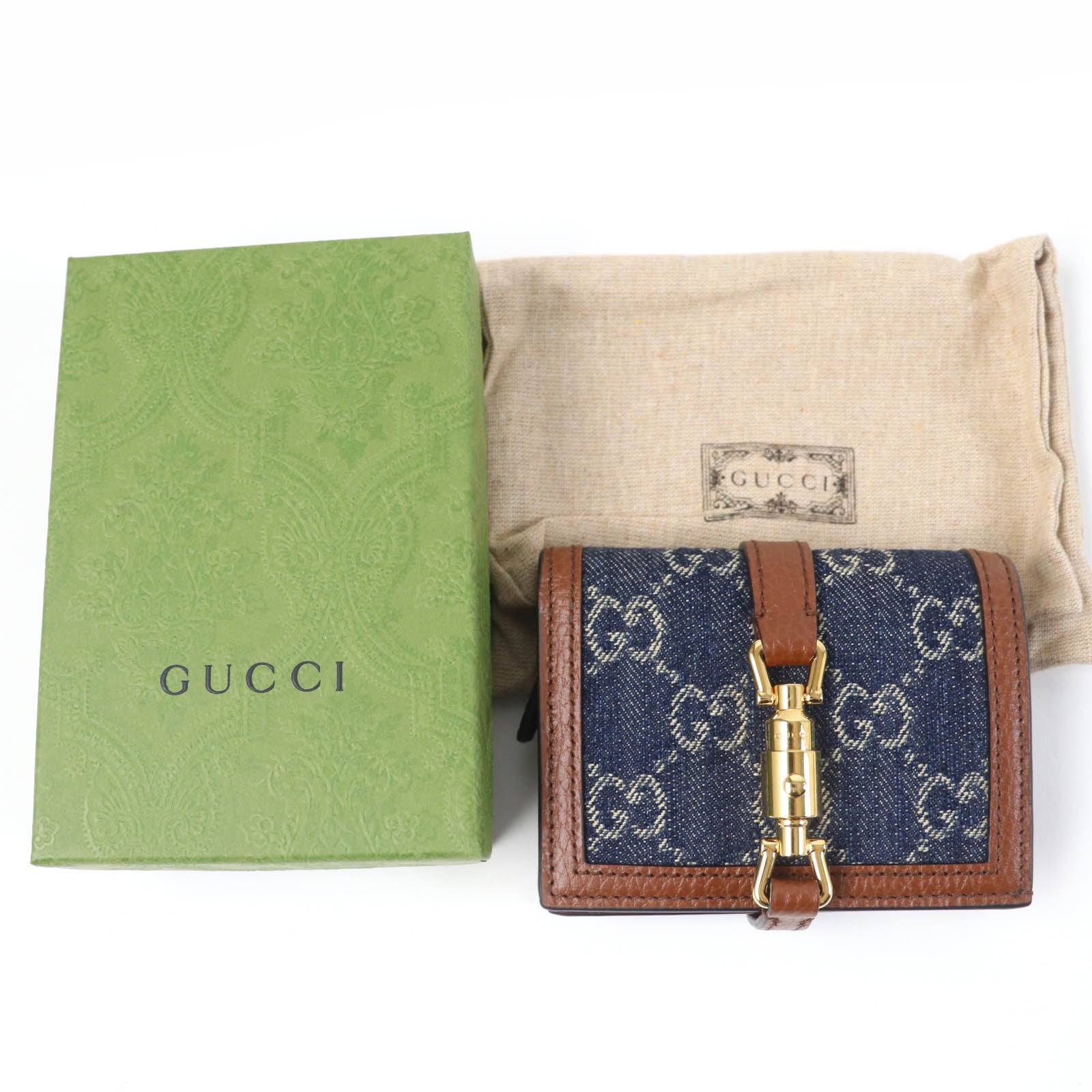 Gucci Jackie 1961 Card Case Wallet Denim