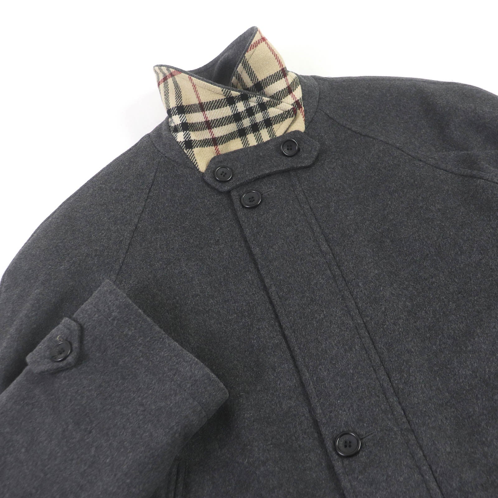 Burberry Wool Cashmere Nova Check Long Coat Gray M