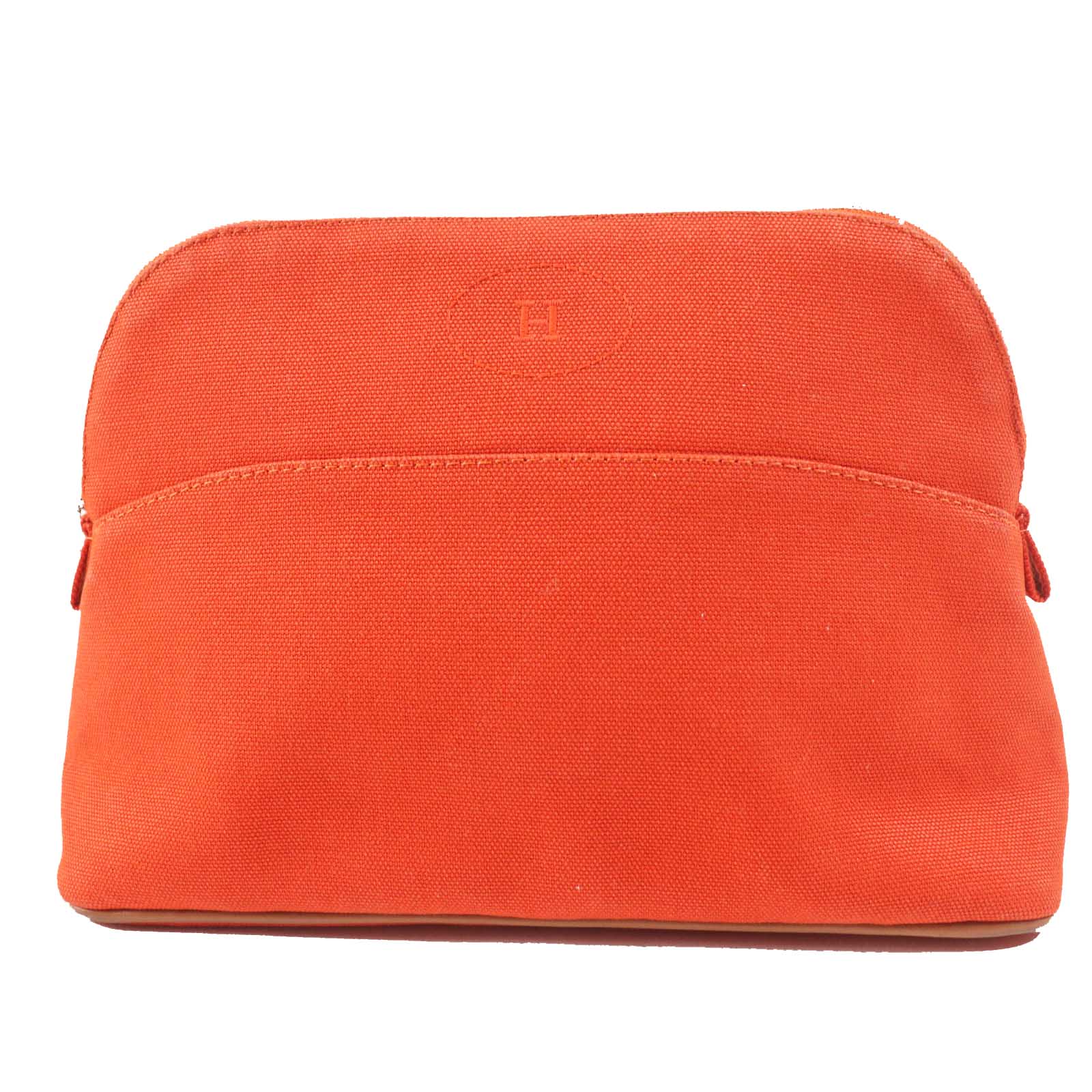 Hermes Bored Pouch MM Cotton Polyurethane Orange