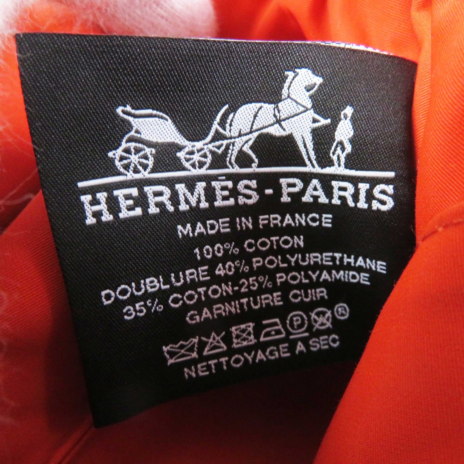 Hermes Bored Pouch MM Cotton Polyurethane Orange