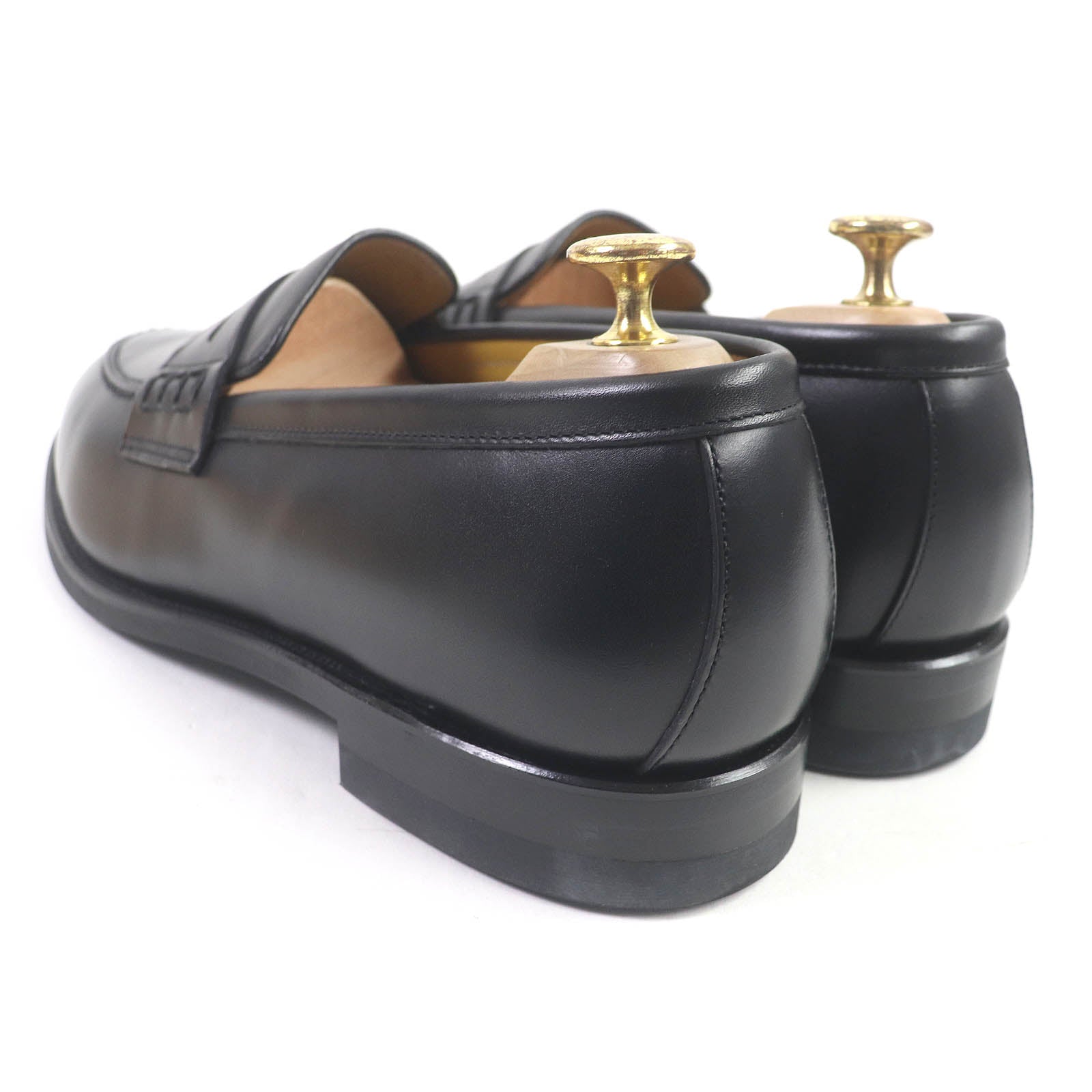 Leather U-tip Penny Loafers Black 26EEE