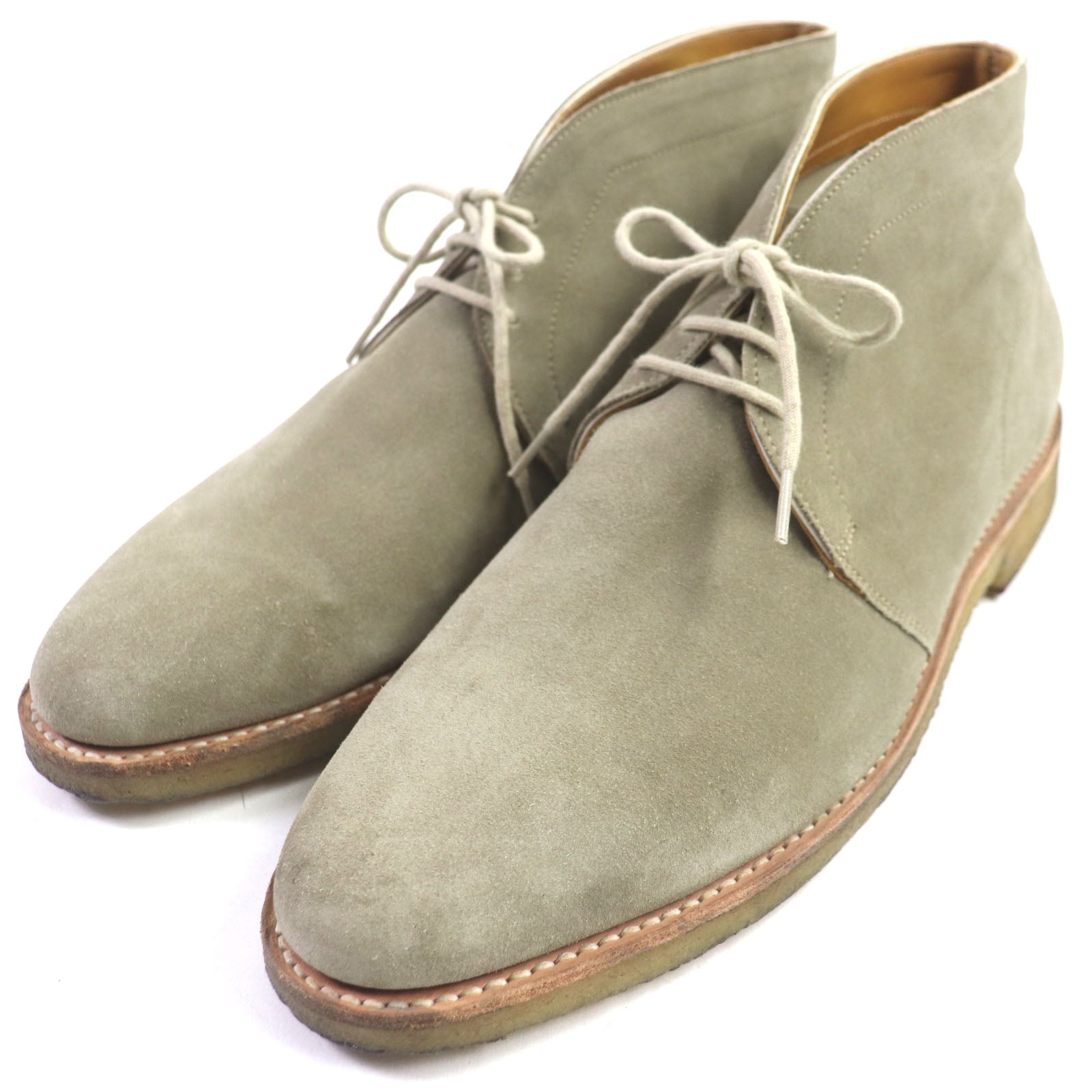 John Lobb FERRIS Suede Chukka Boots Khaki Beige