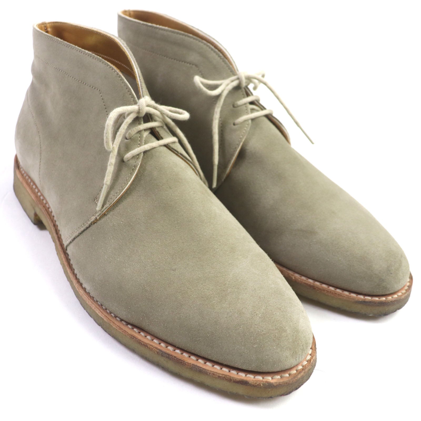 John Lobb FERRIS Suede Chukka Boots Khaki Beige