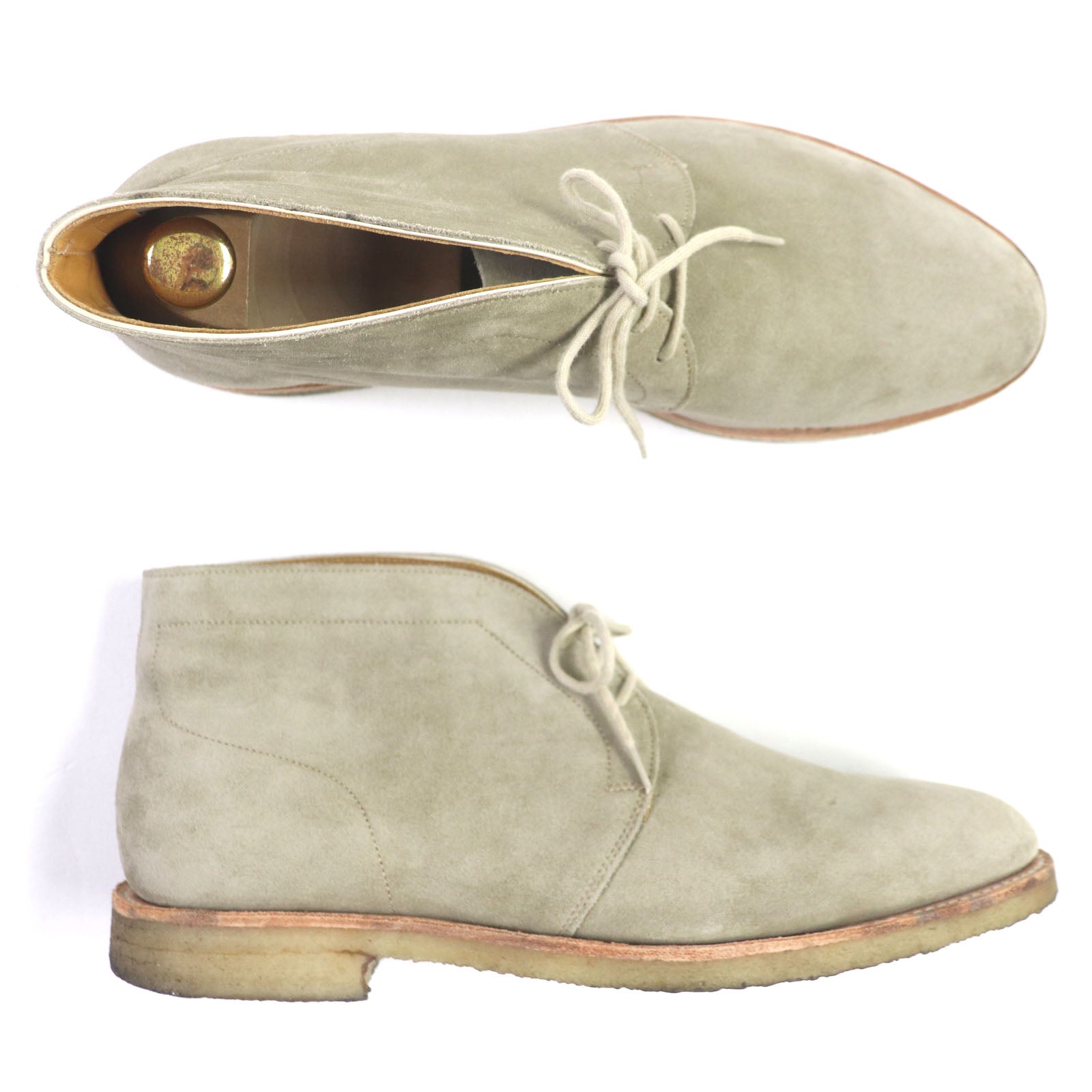 John Lobb FERRIS Suede Chukka Boots Khaki Beige