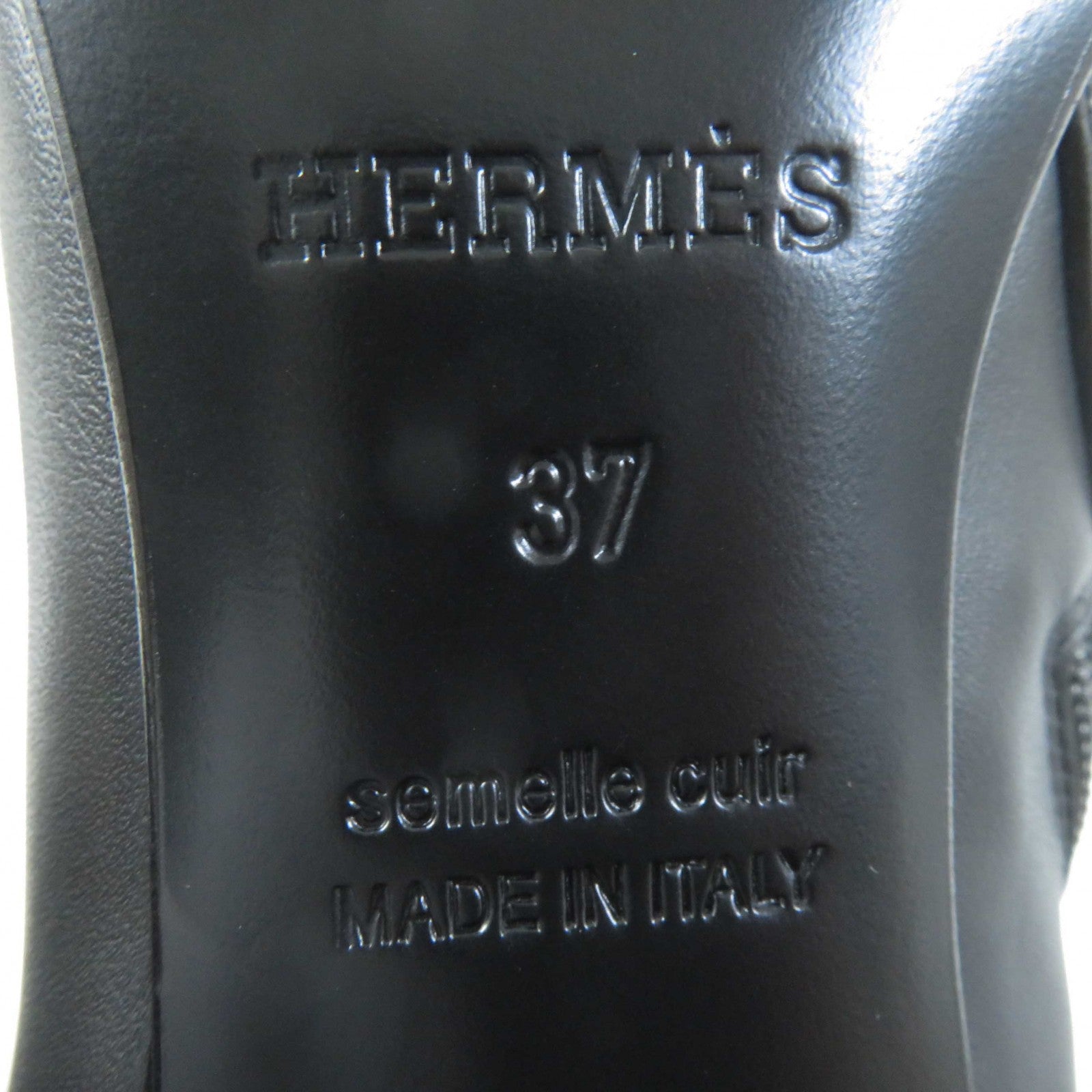 Hermes Kelly Metal Leather Short Boots Black