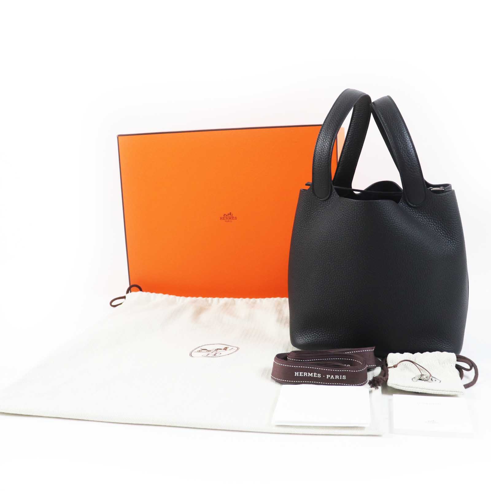 Hermes Picotan Lock MM Handbag Black