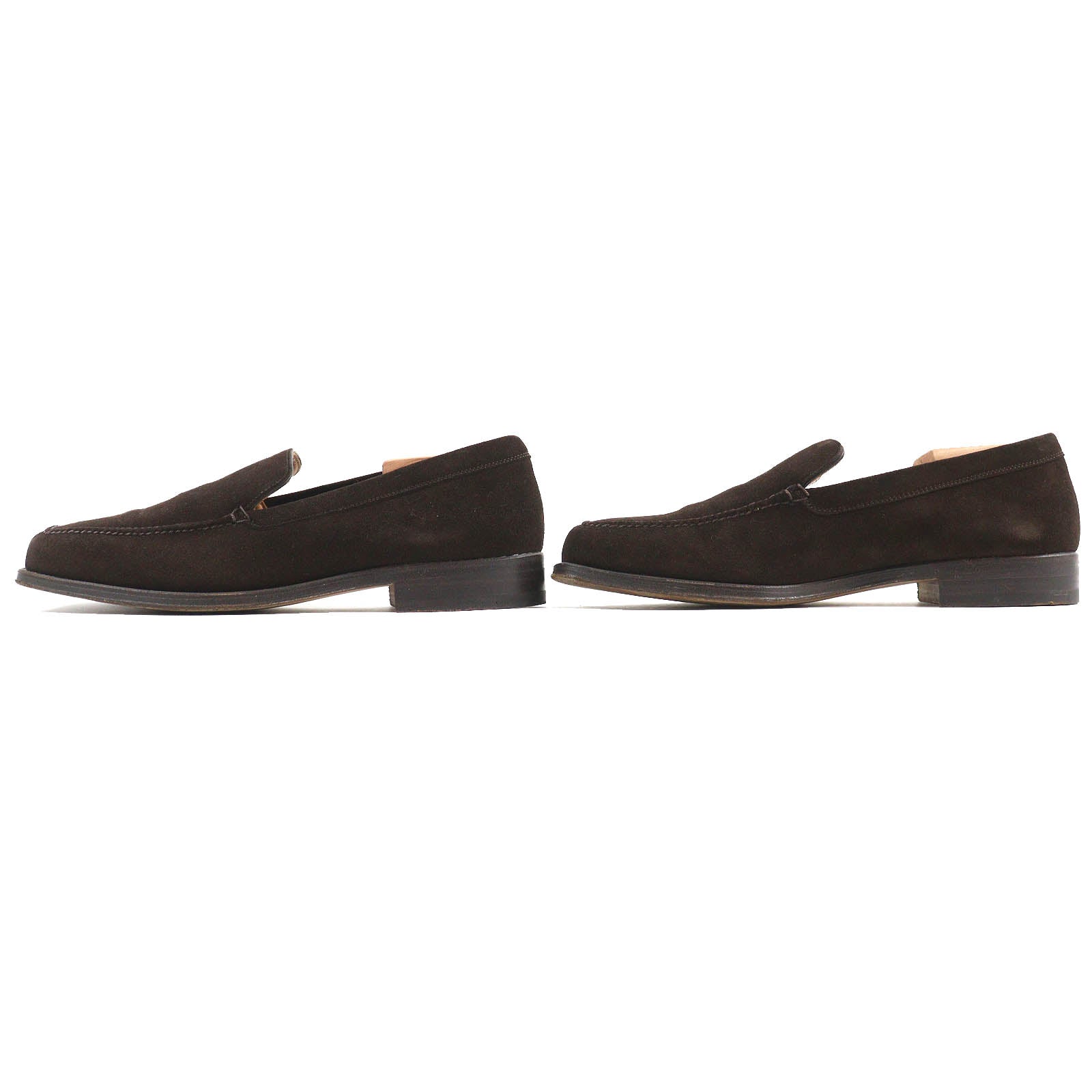 John Lobb Suede Leather Loafers Dark Brown