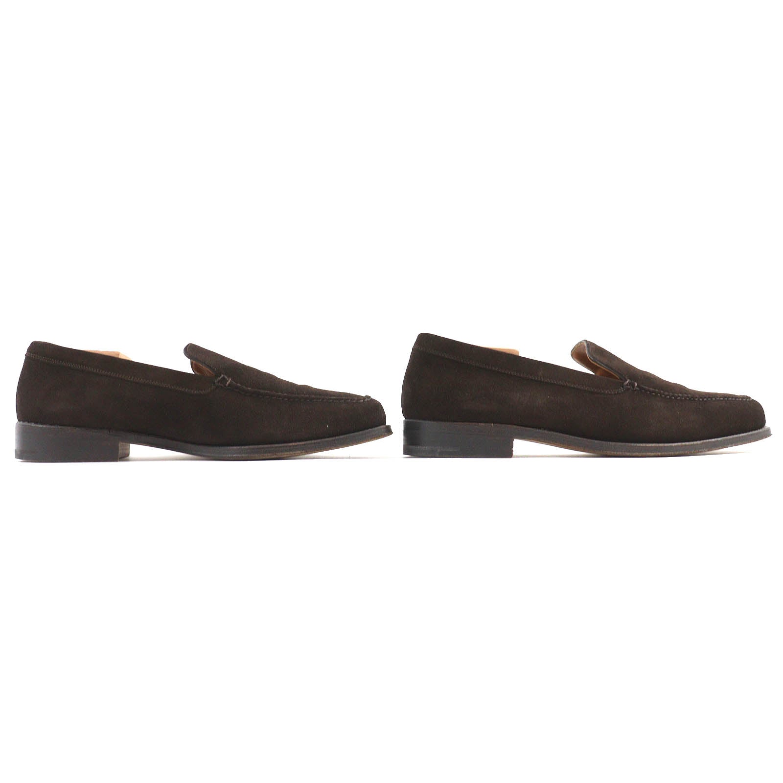 John Lobb Suede Leather Loafers Dark Brown