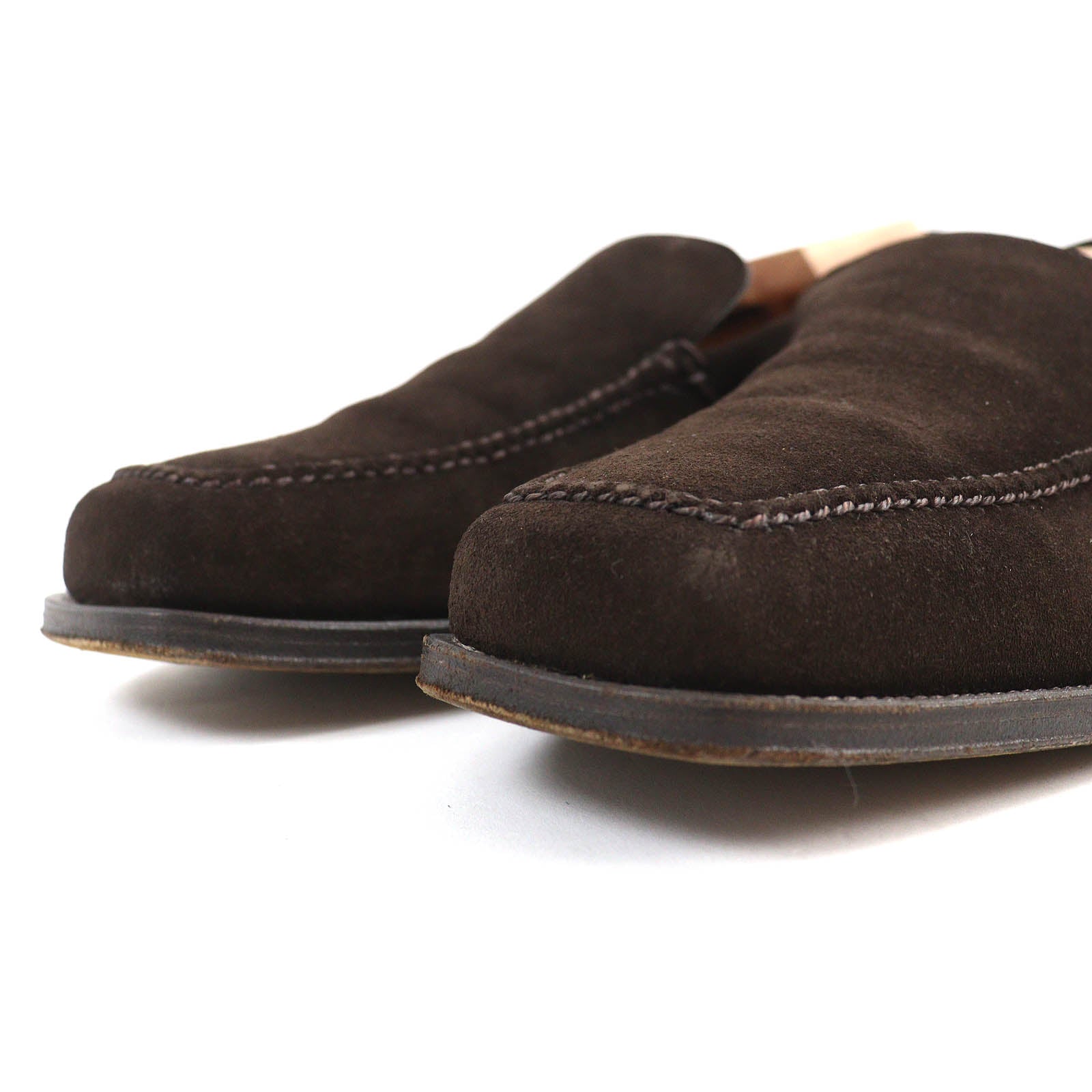 John Lobb Suede Leather Loafers Dark Brown