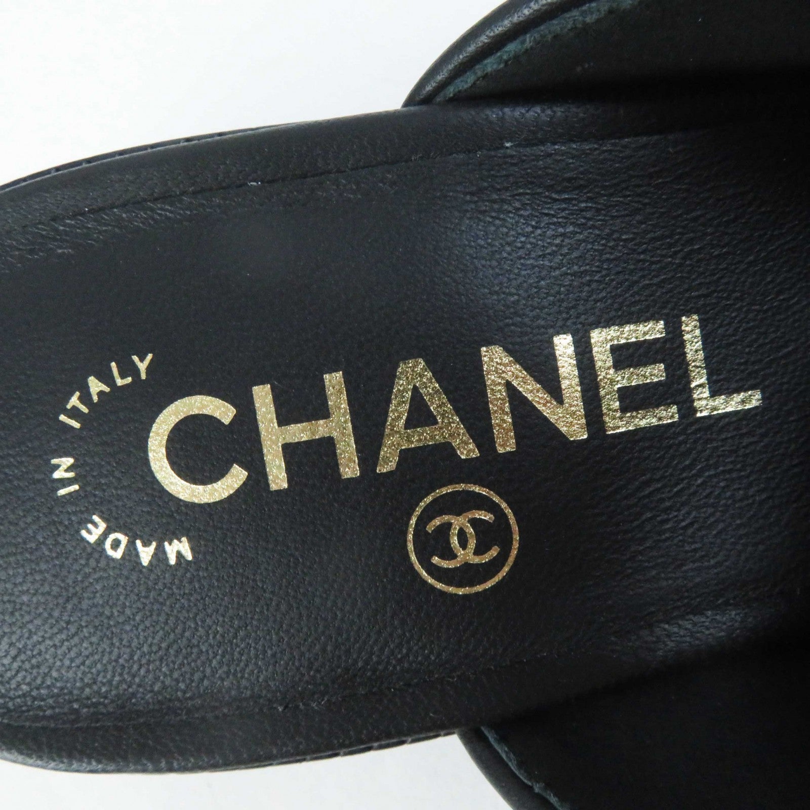 Chanel COCO Mark Matrasse Leather Mule 37.5