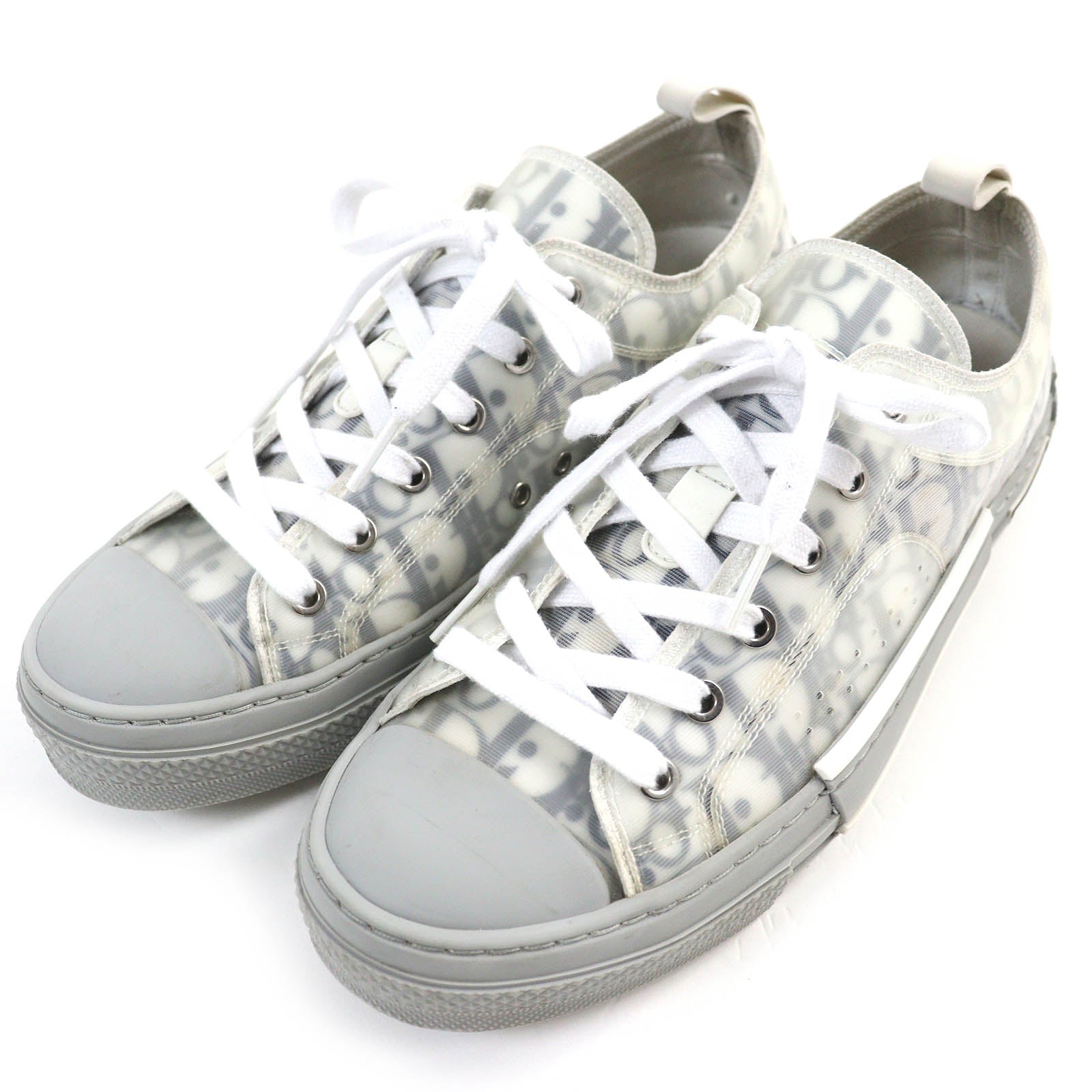 Dior B23 OBLIQUE Logo Sneakers Gray White 41