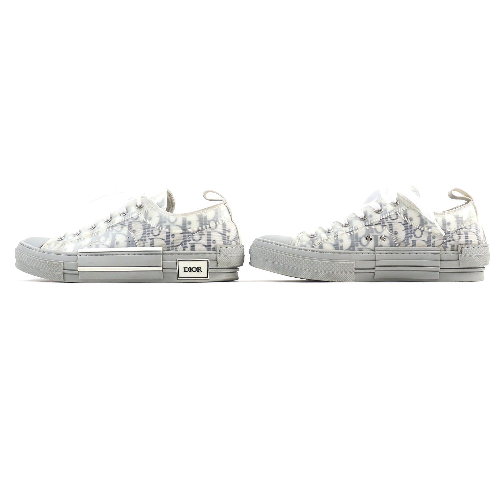 Dior B23 OBLIQUE Logo Sneakers Gray White 41