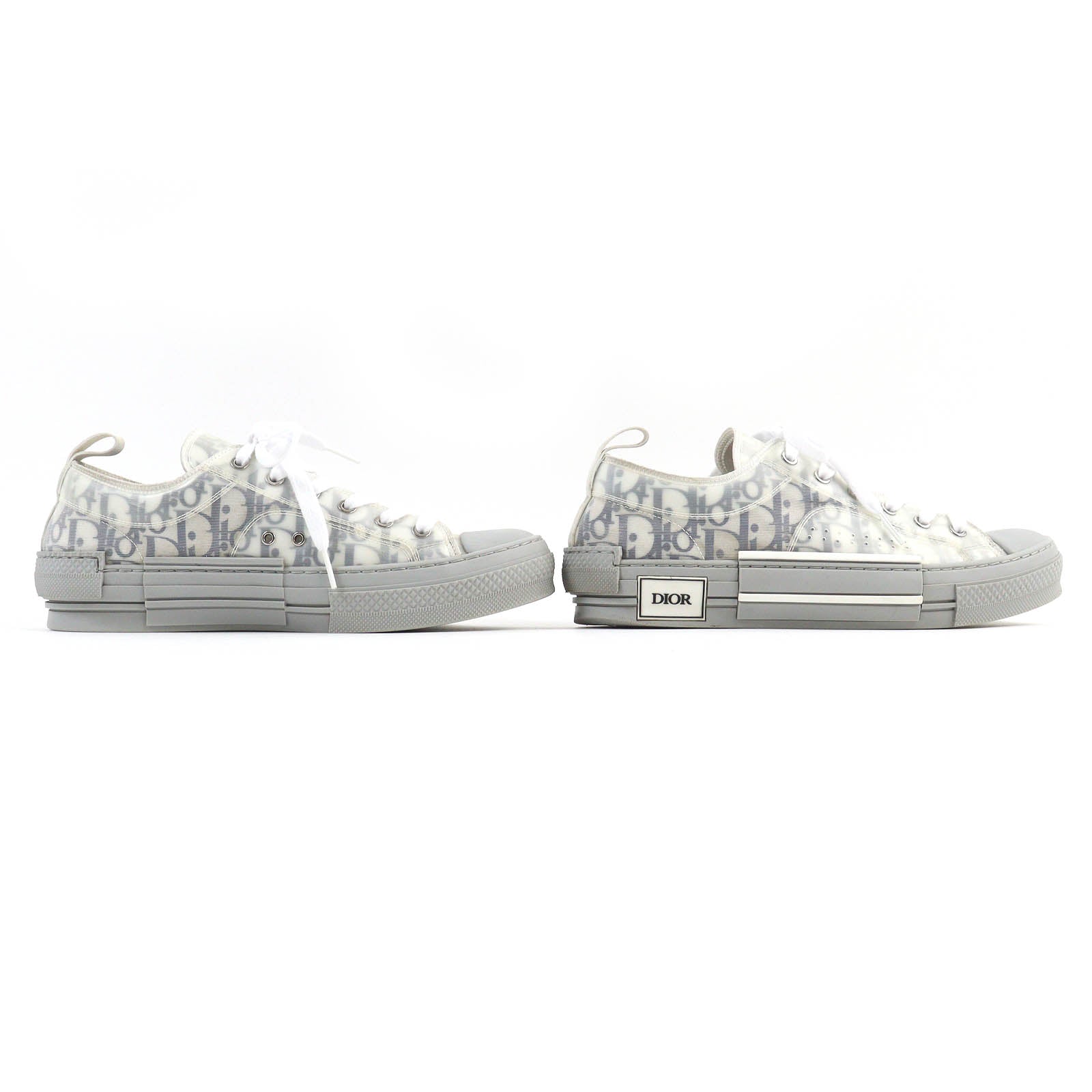 Dior B23 OBLIQUE Logo Sneakers Gray White 41