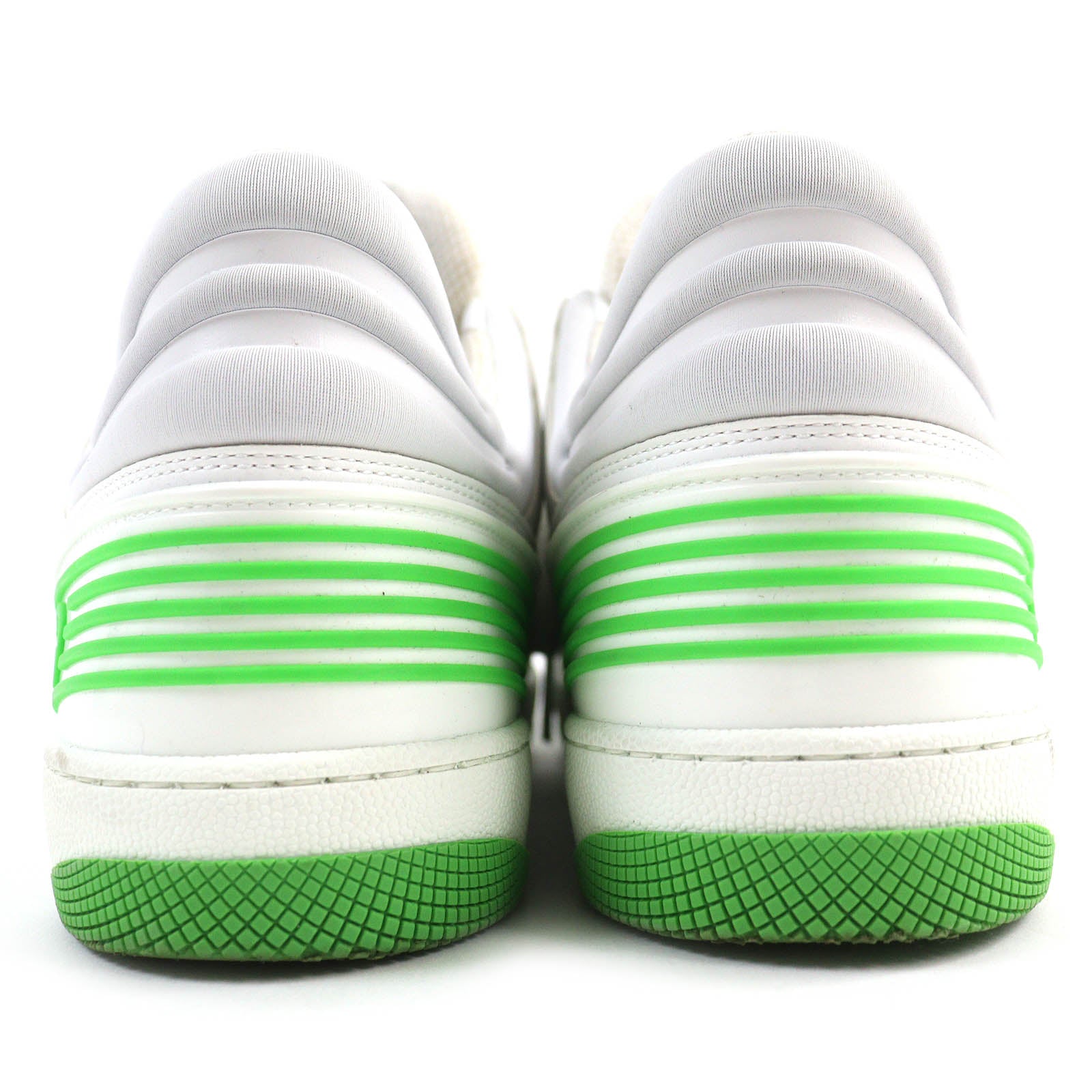 Gucci GG Pattern Leather Low Cut Sneakers White Green