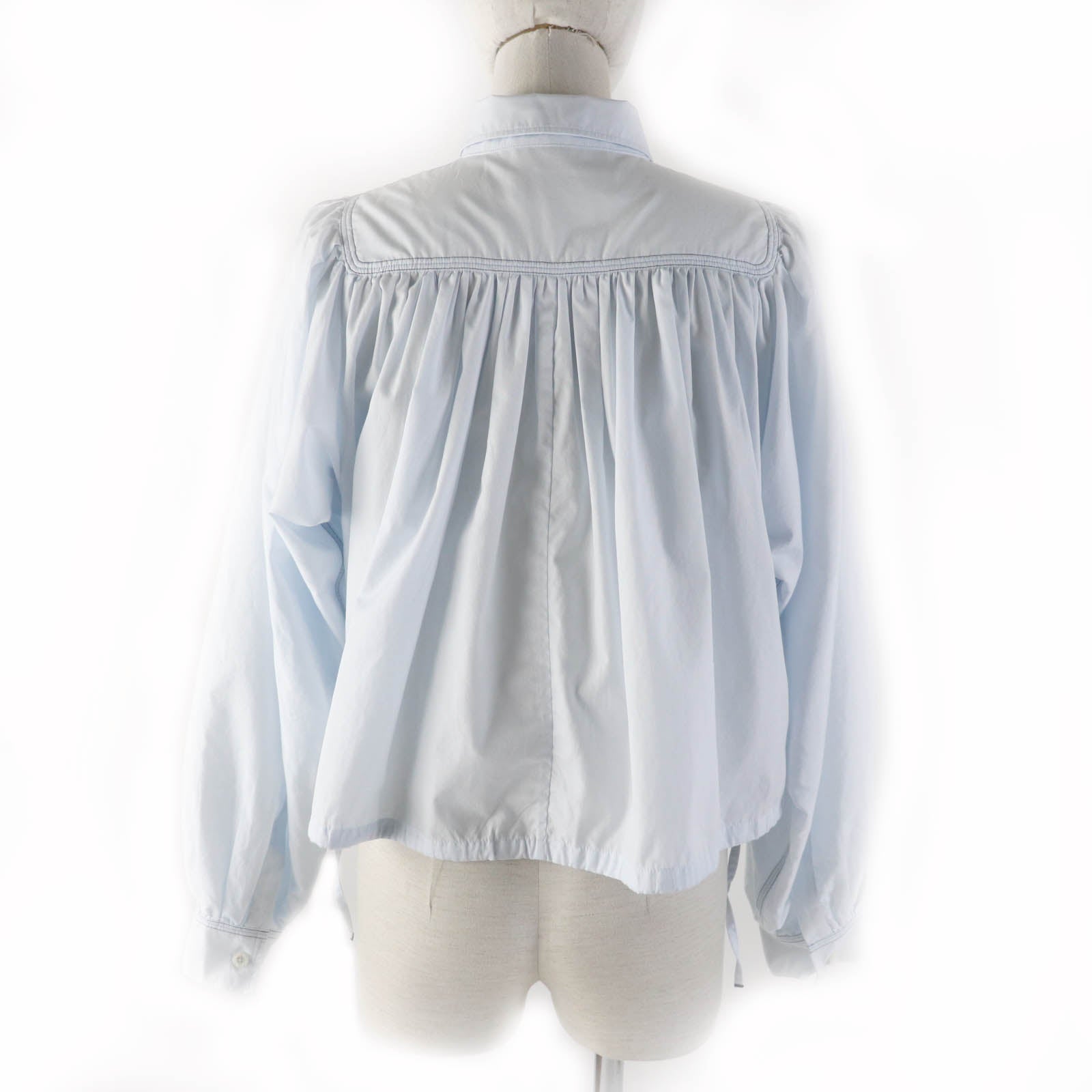 MARNI Cotton Puff Sleeve Blouse Light Blue