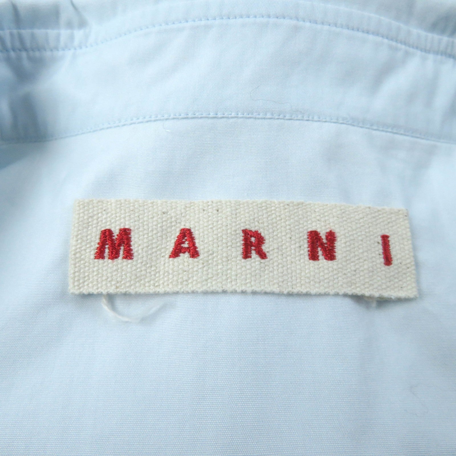 MARNI Cotton Puff Sleeve Blouse Light Blue