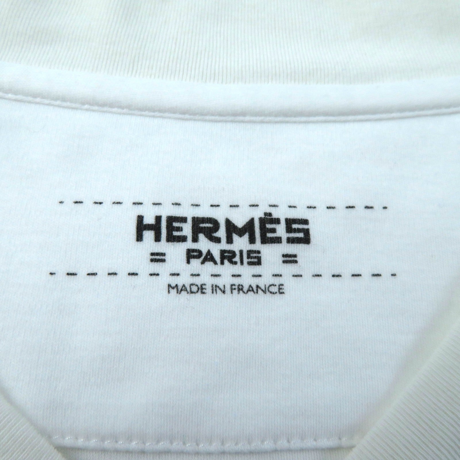 Hermes Cotton Boat Neck Embroidered T-shirt